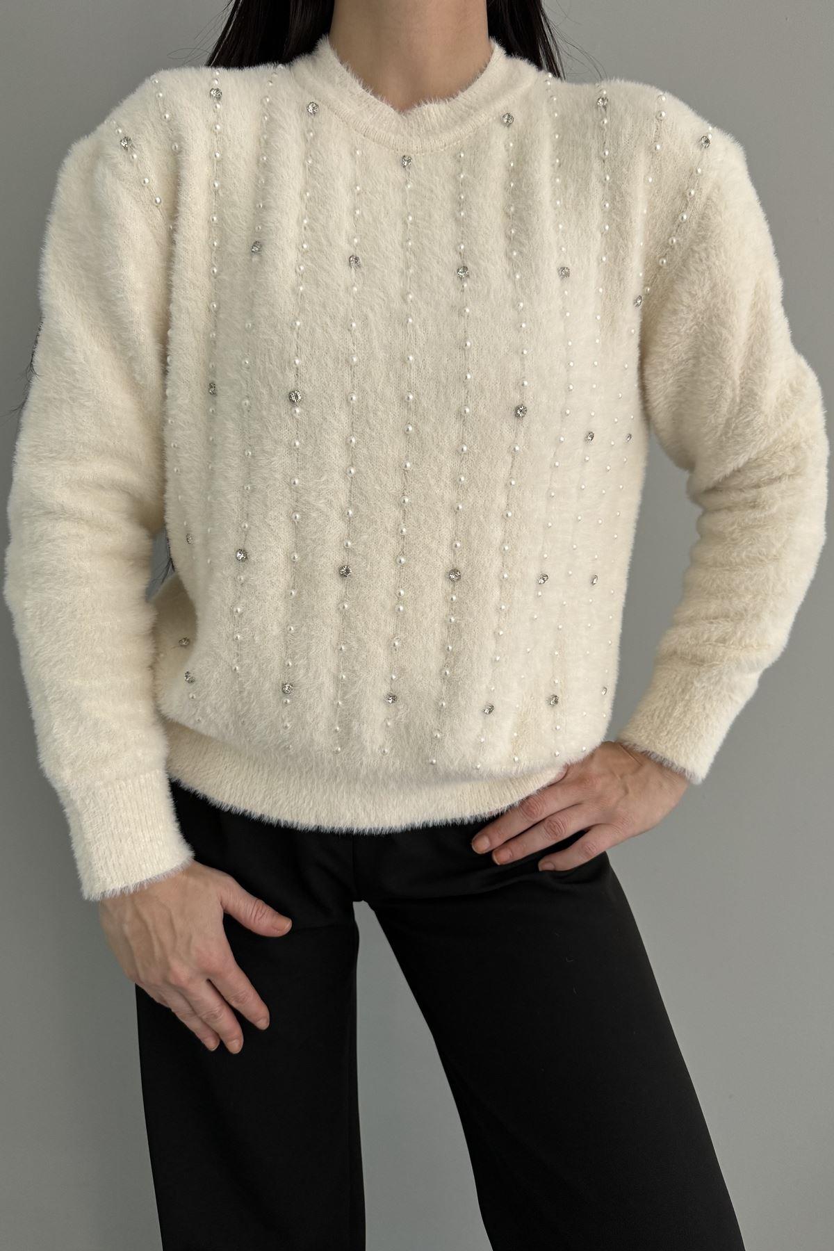 ANGORA İNCİLİ TAŞLI KAZAK