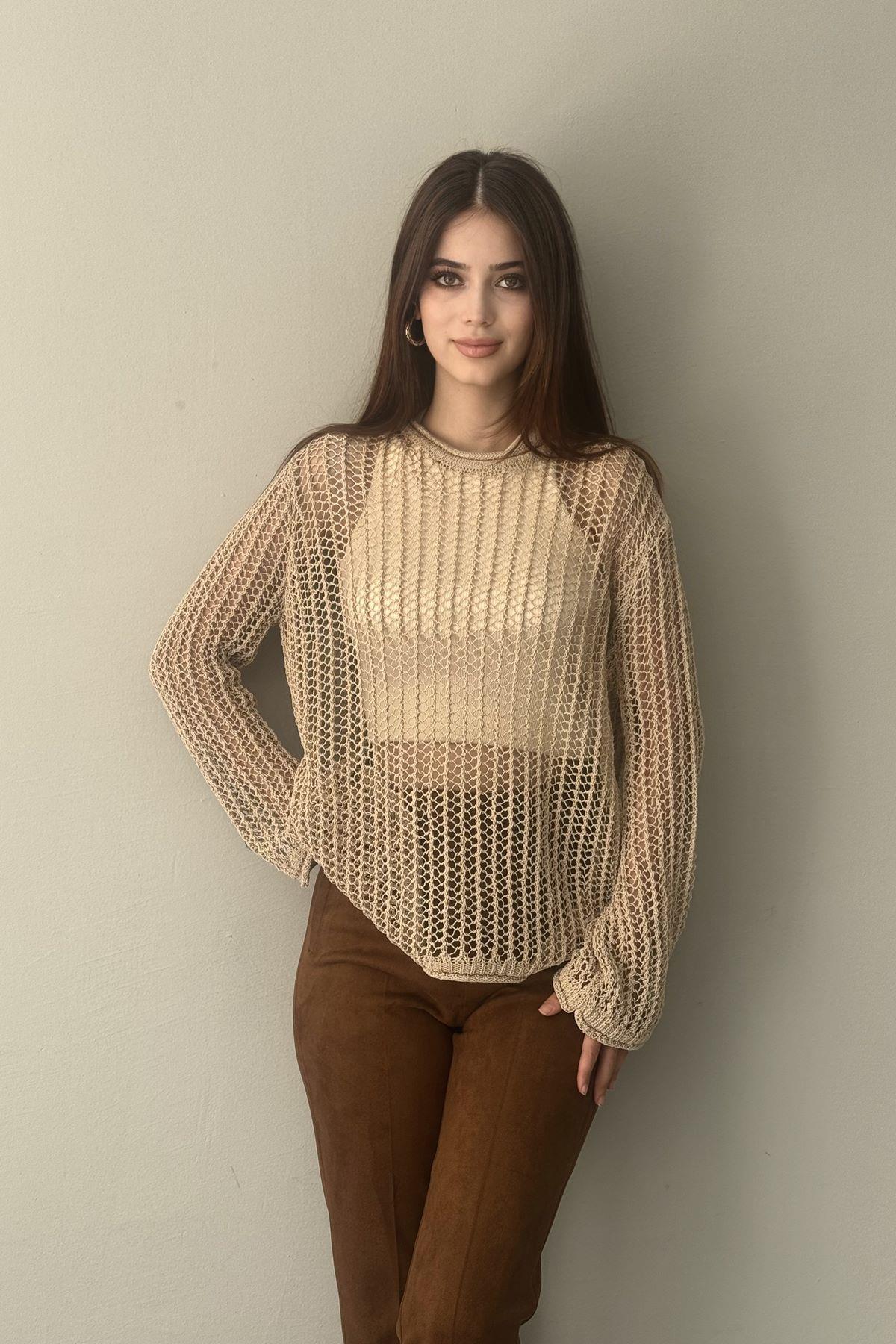 BİSİKLET YAKA AJURLU TRIKO