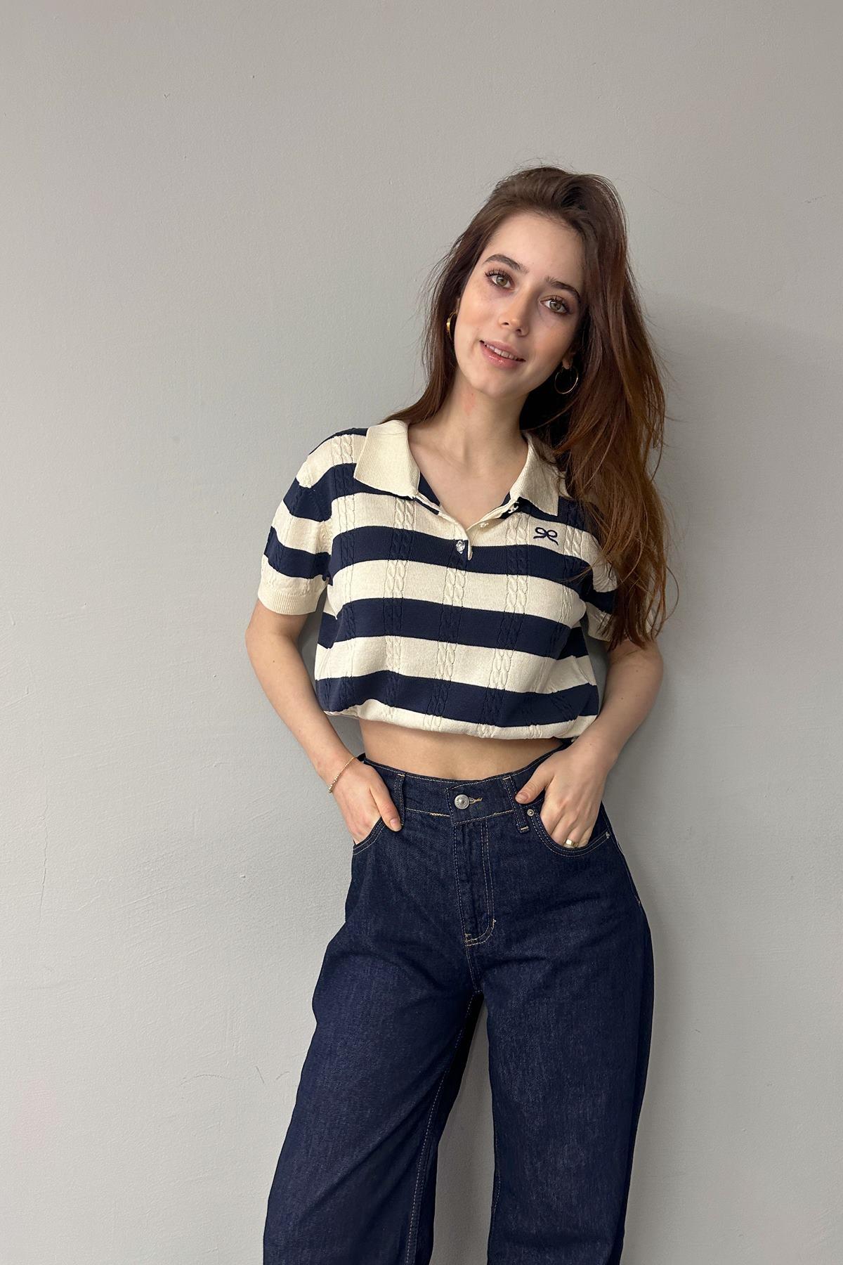 POLO YAKA ÇİZGİLİ TRIKO