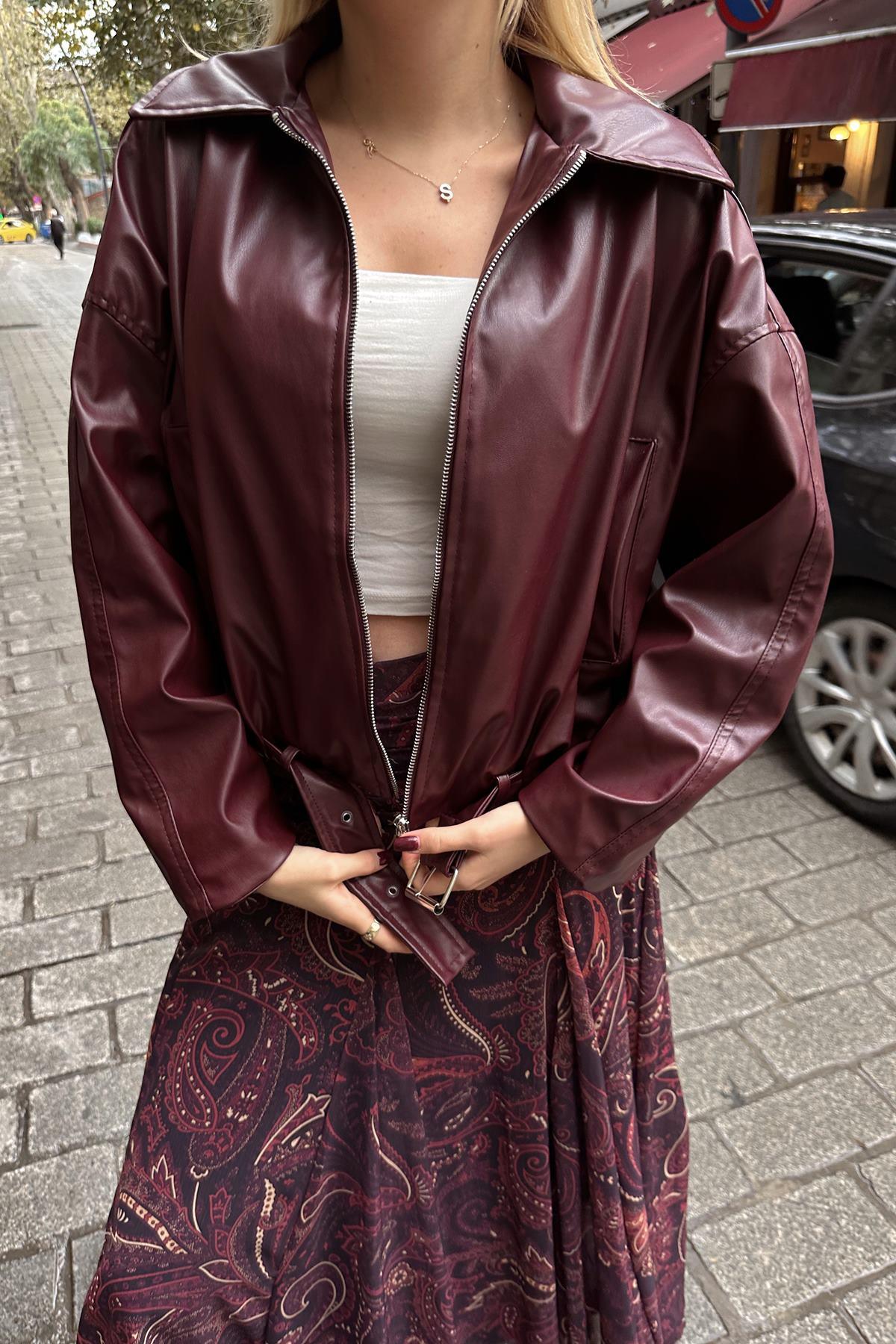 BOMBER DERİ CEKET