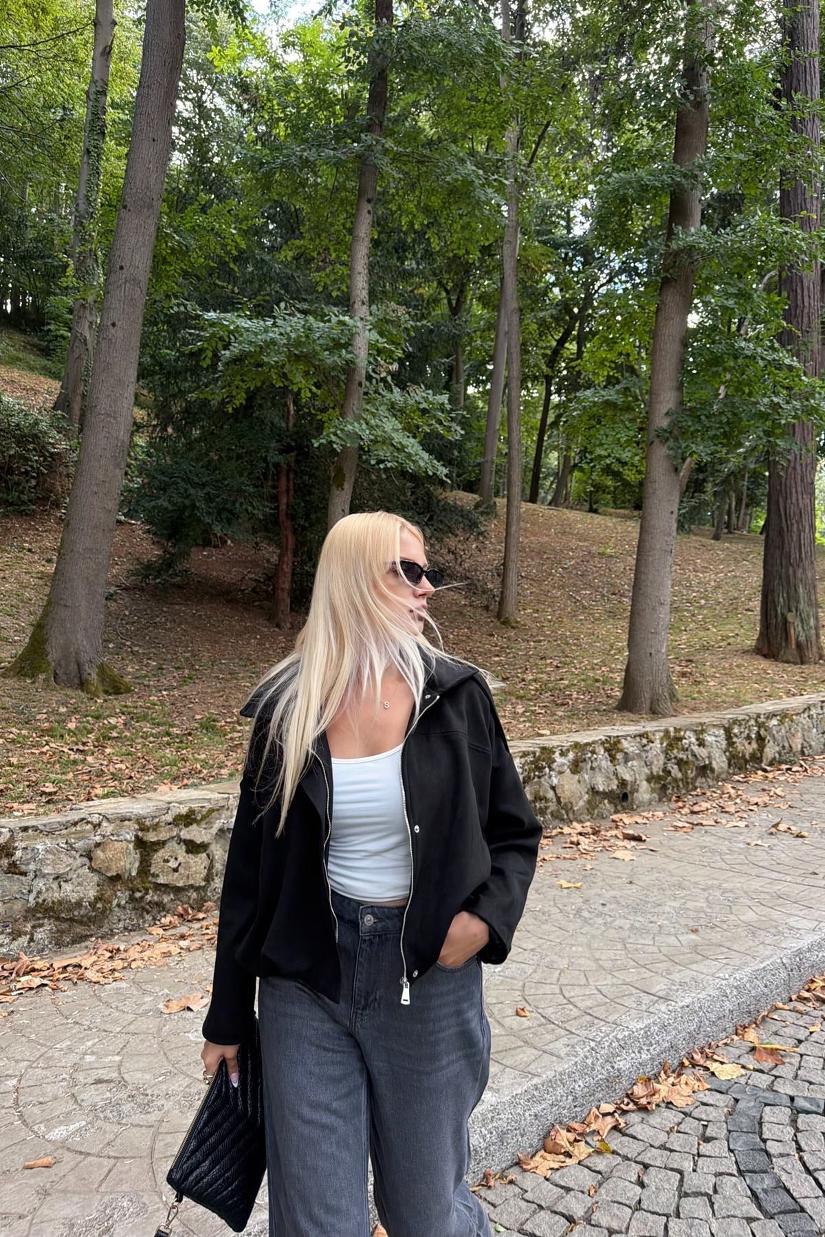 OMUZ APOLET DETAY FERMUARLI SÜET BAMBIR