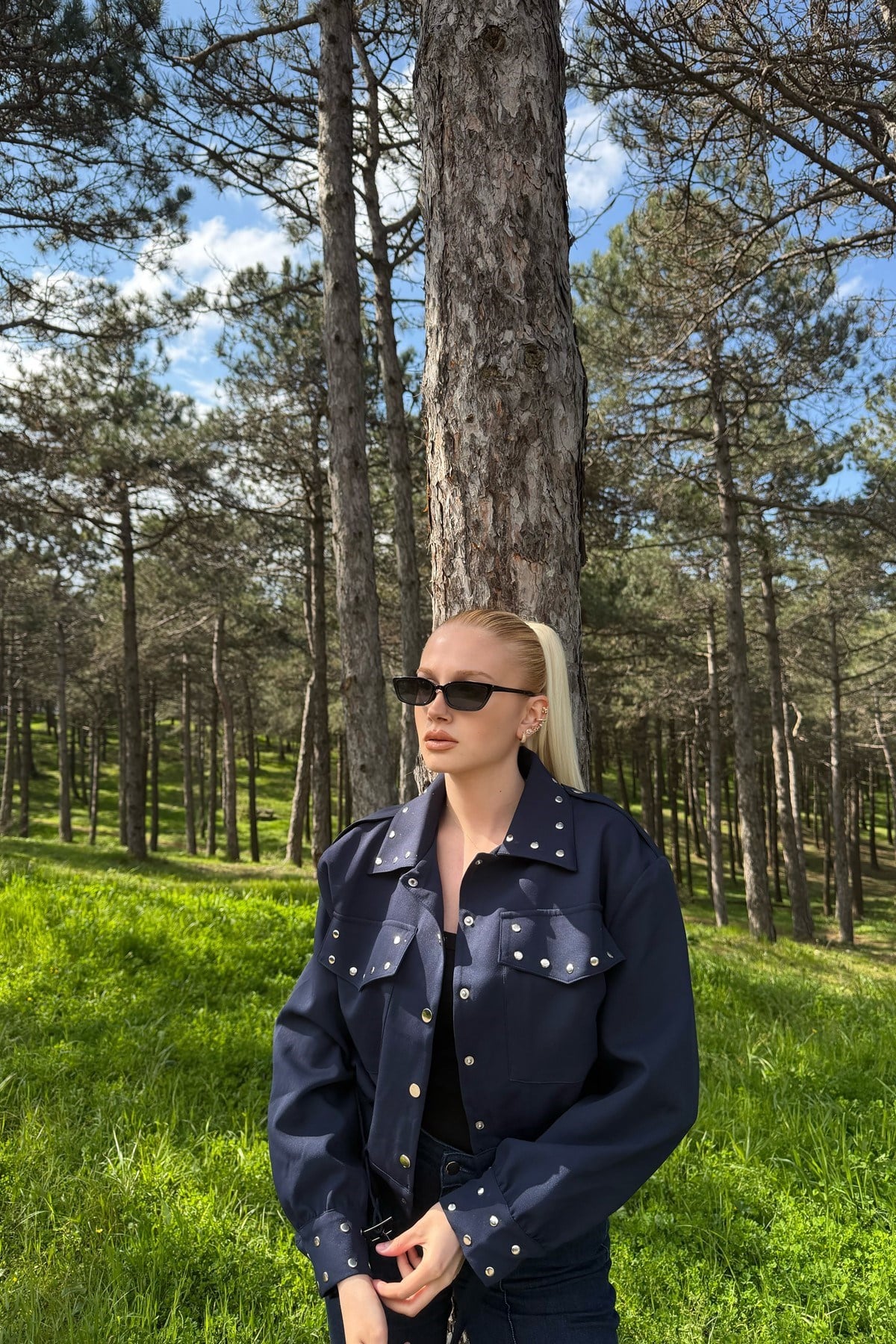 ZIMBA DETAYLI CROP CEKET