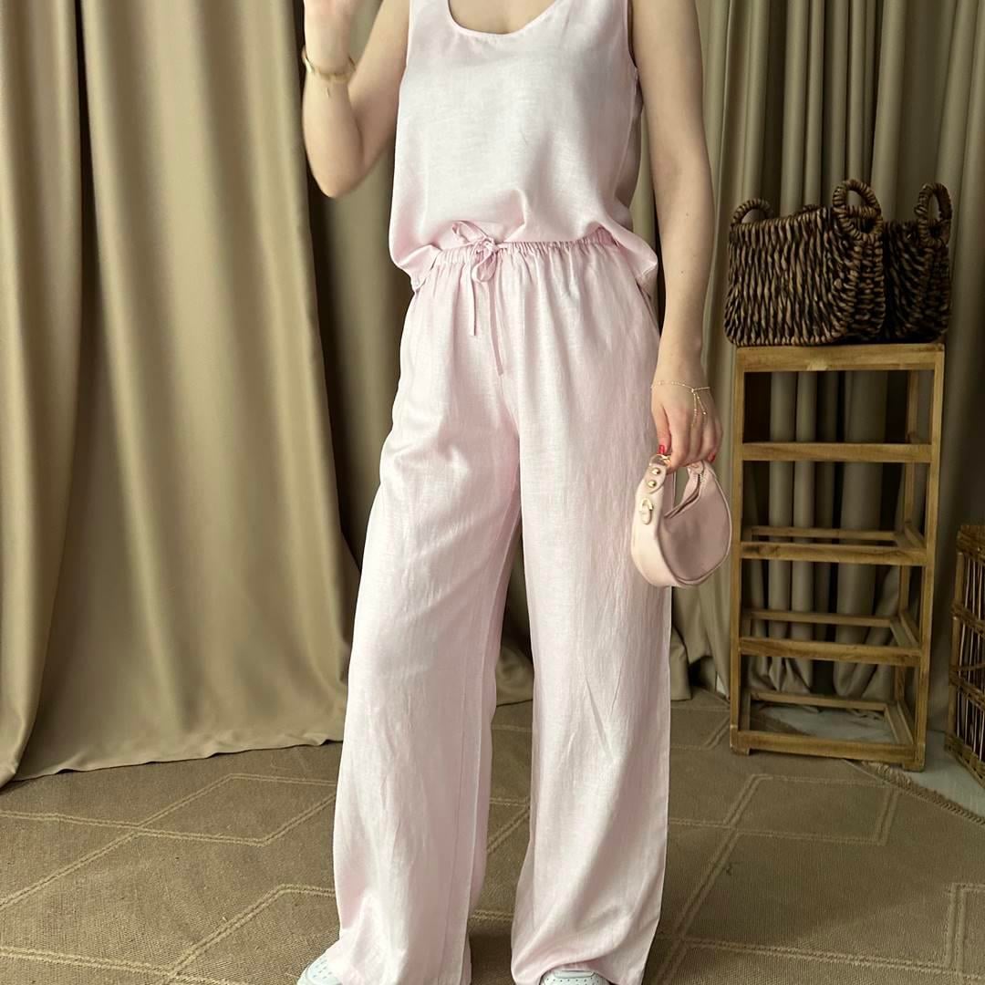BAĞCIKLI KETEN PANTOLON