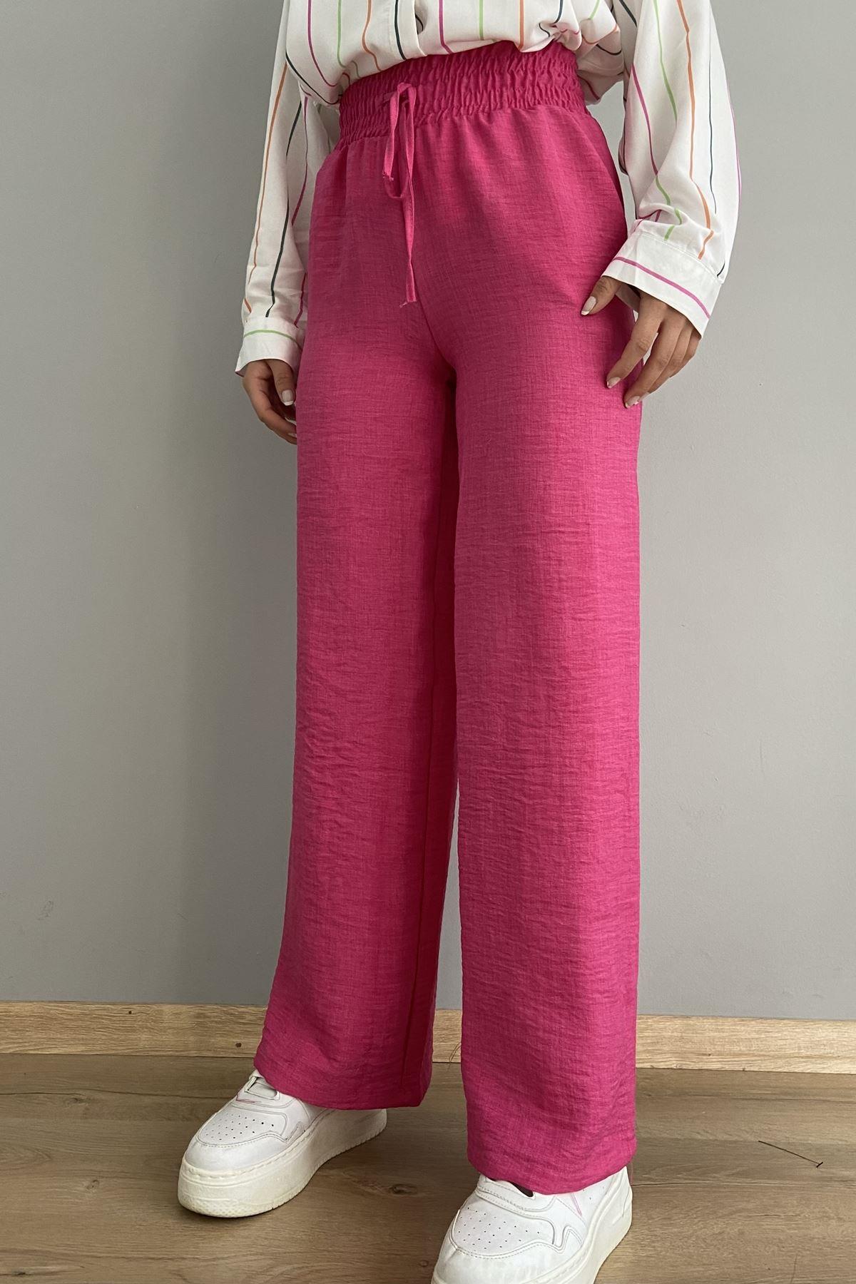 BEL LASTİKLİ BOL PAÇA PANTOLON