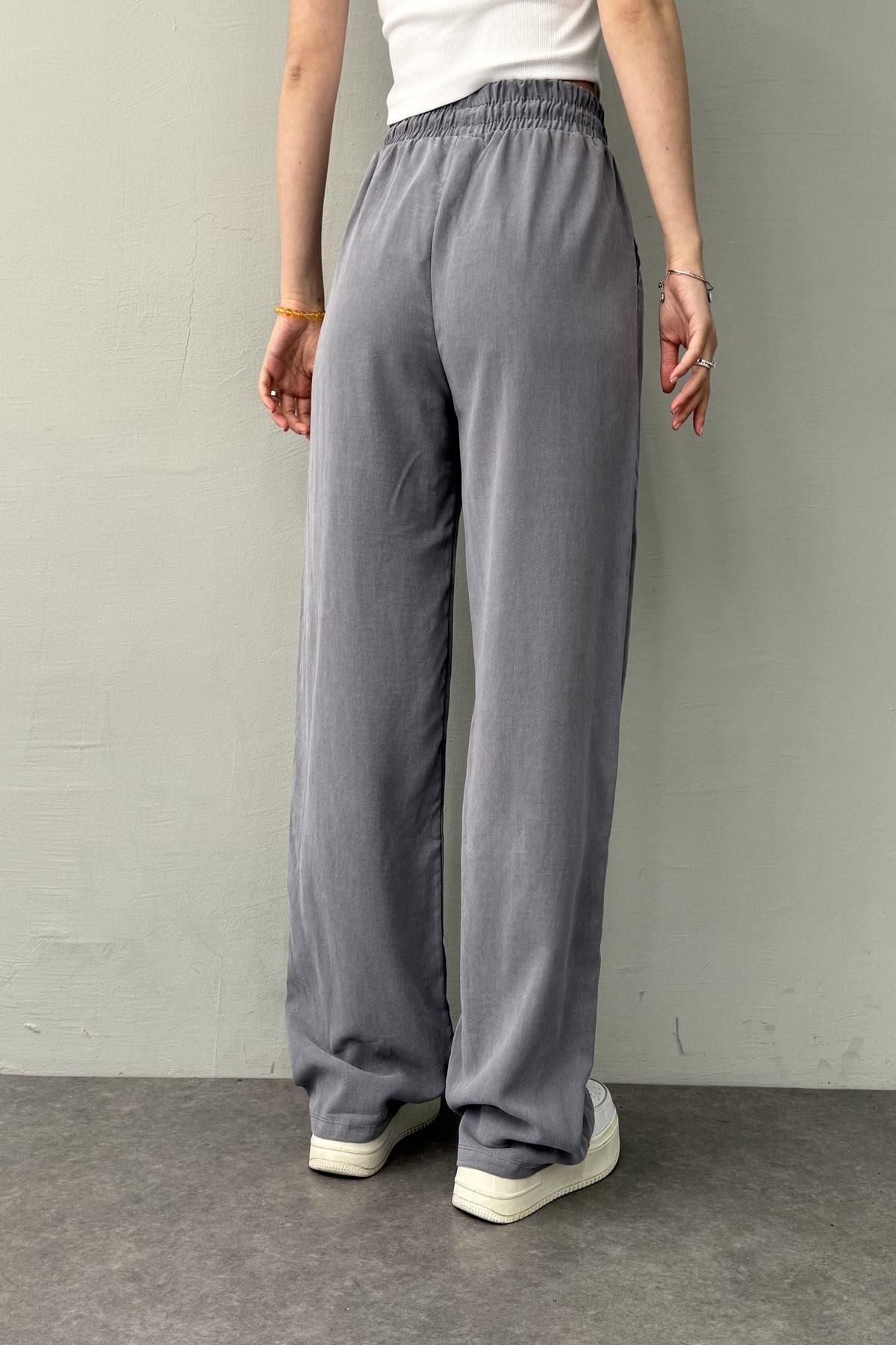 BEL LASTİKLİ ÇİMALI TENCEL PANTOLON