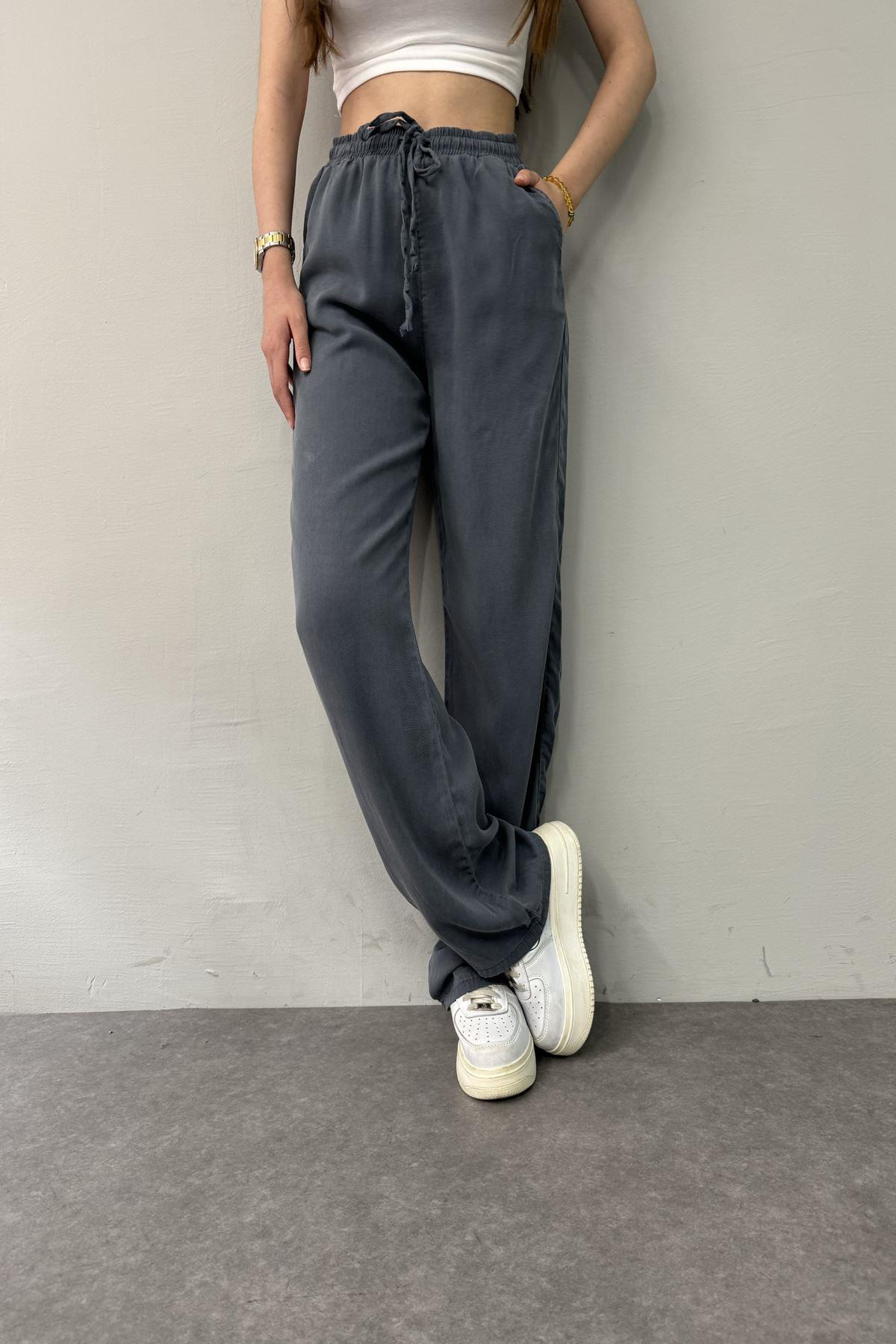 BEL LASTİKLİ TENCEL PANTOLON