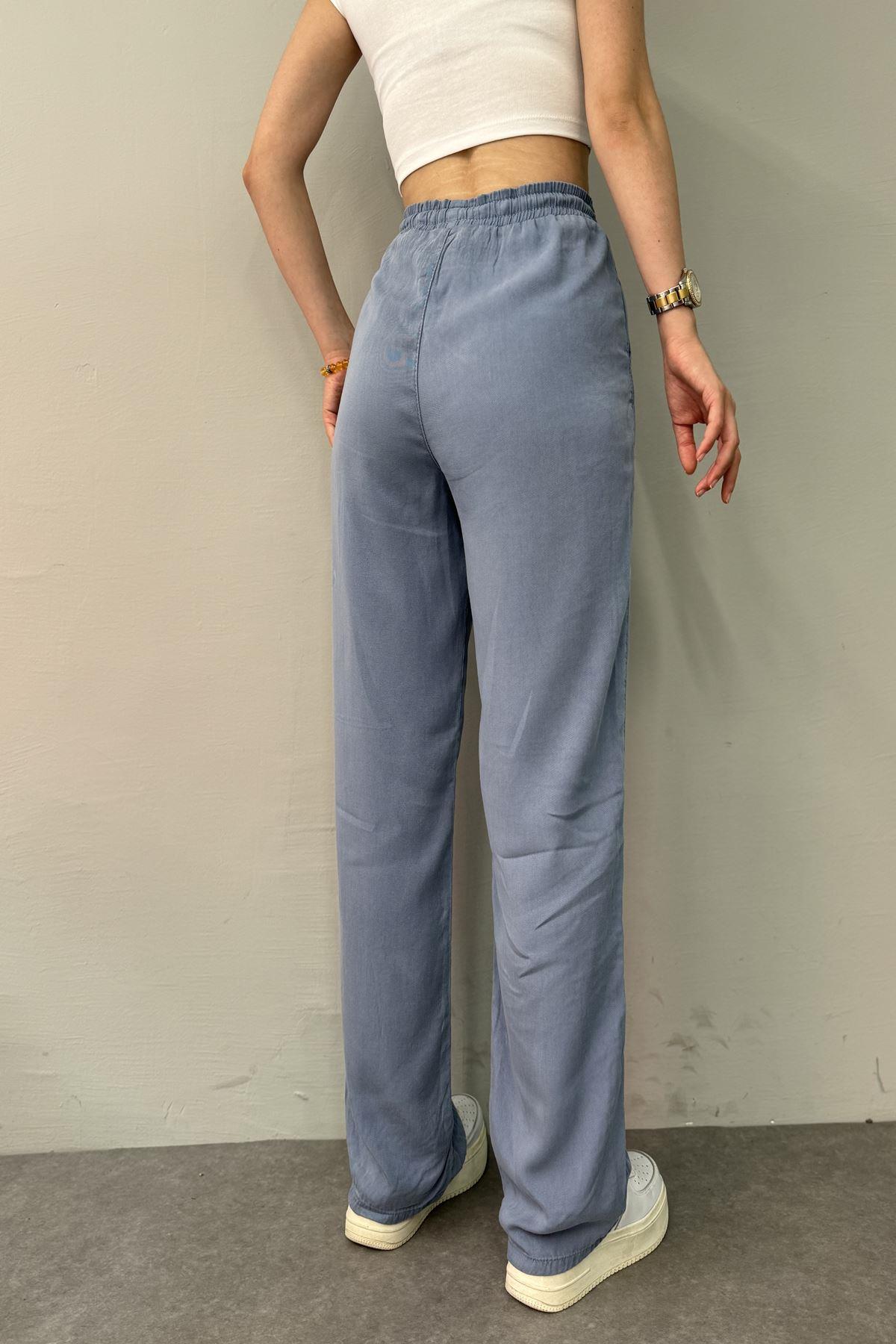 BEL LASTİKLİ TENCEL PANTOLON