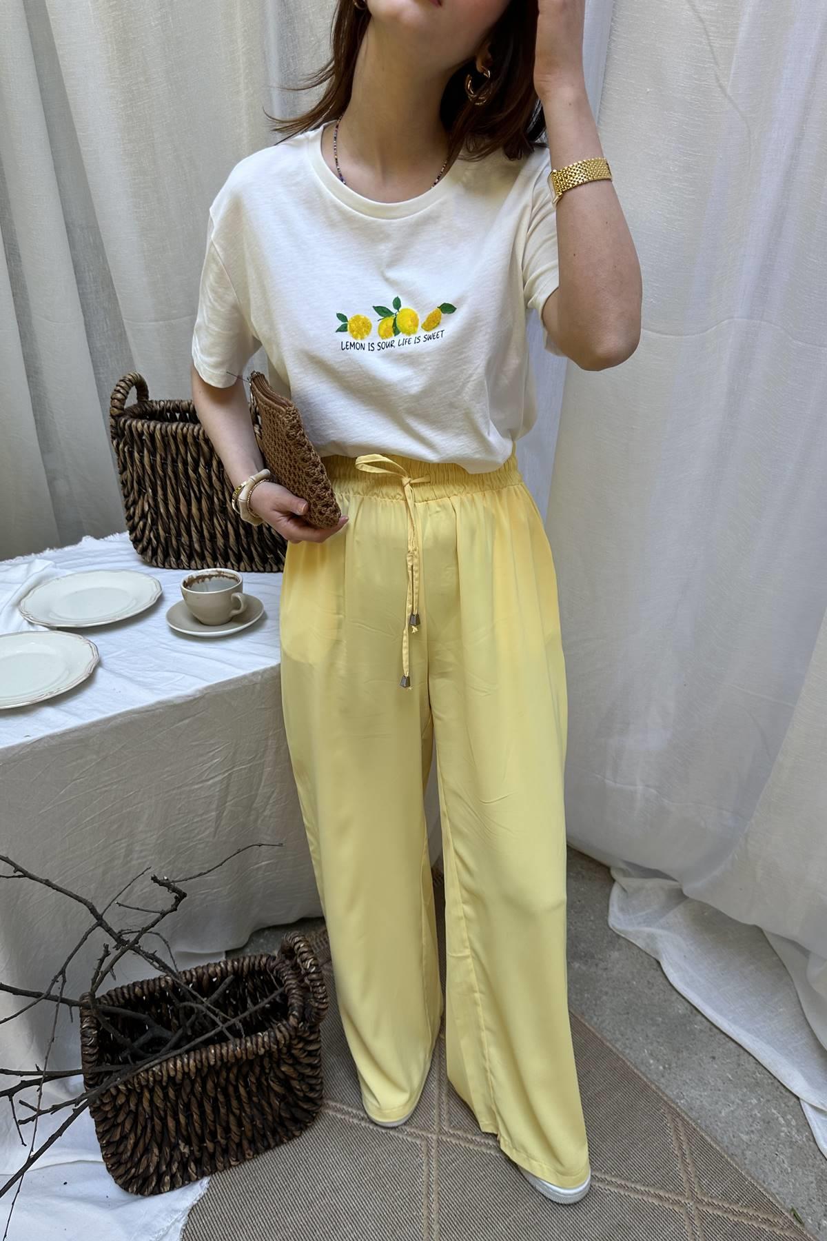 BELİ LASTİKLİ BOL PANTALON