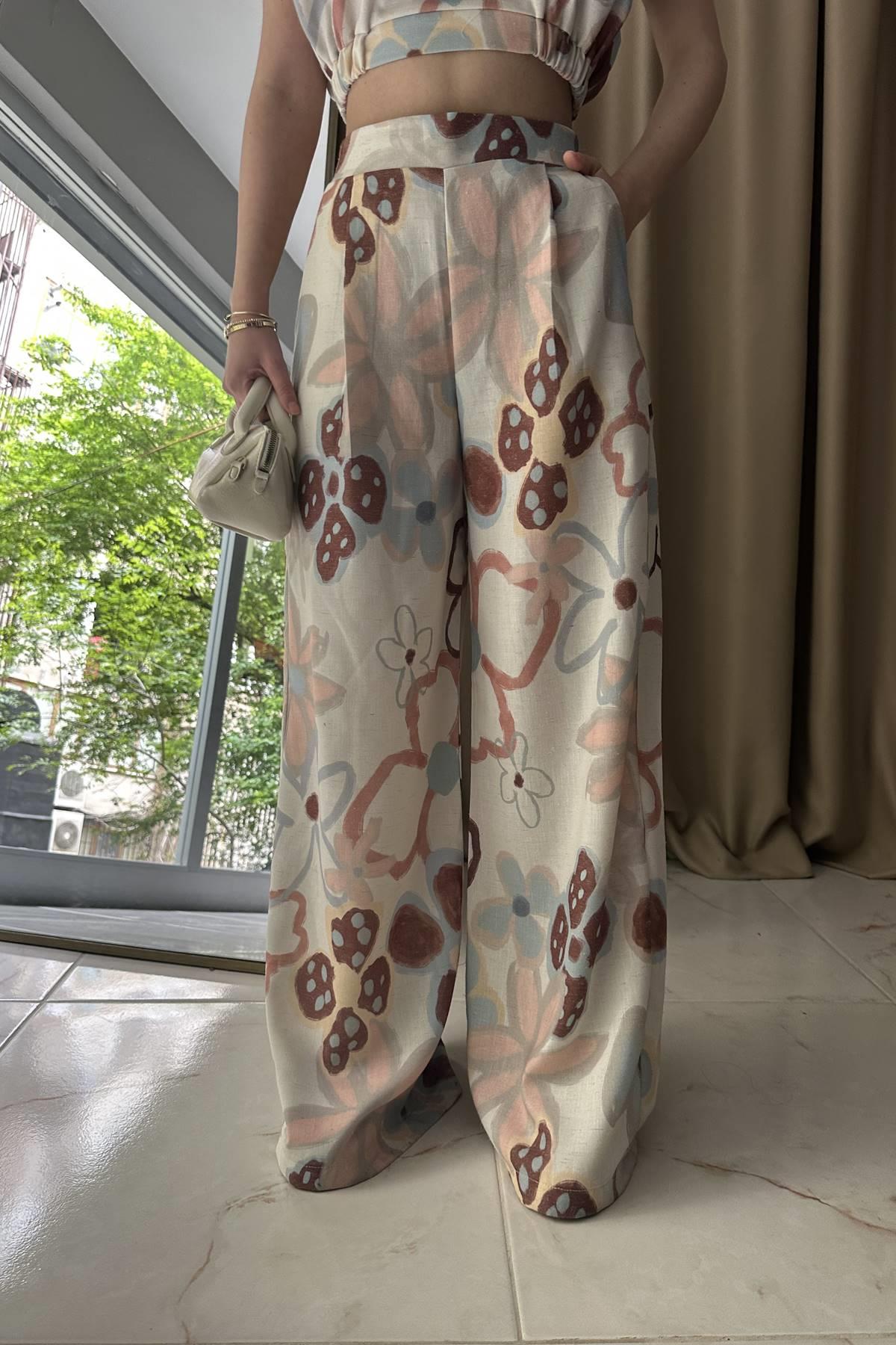 ÇİÇEK DESENLİ PANTOLON
