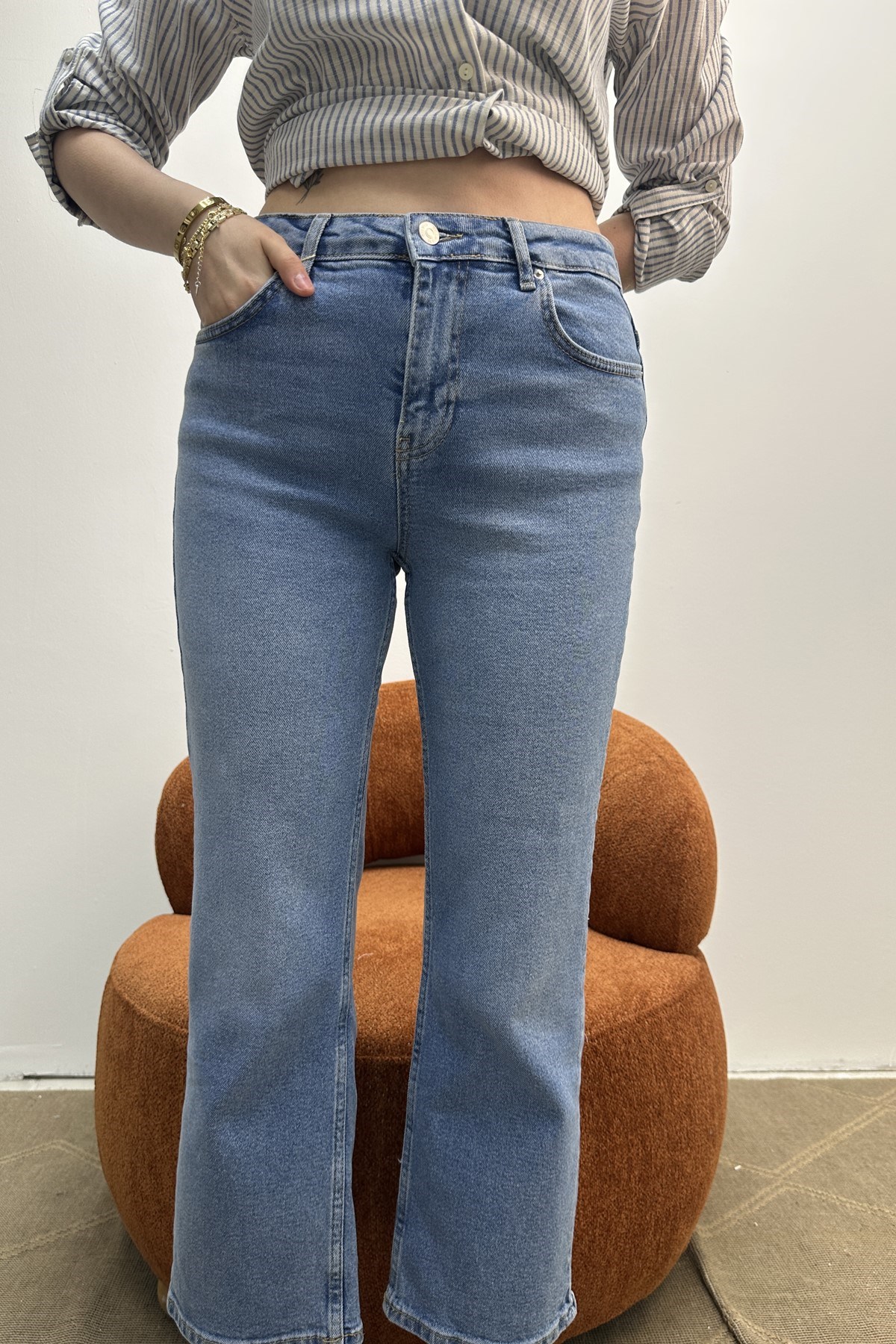 COMFORT LİKRA KISA FLARE PANTOLON