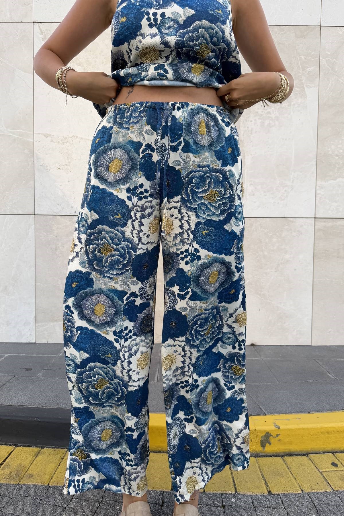 DESENLİ SATEN PANTOLON