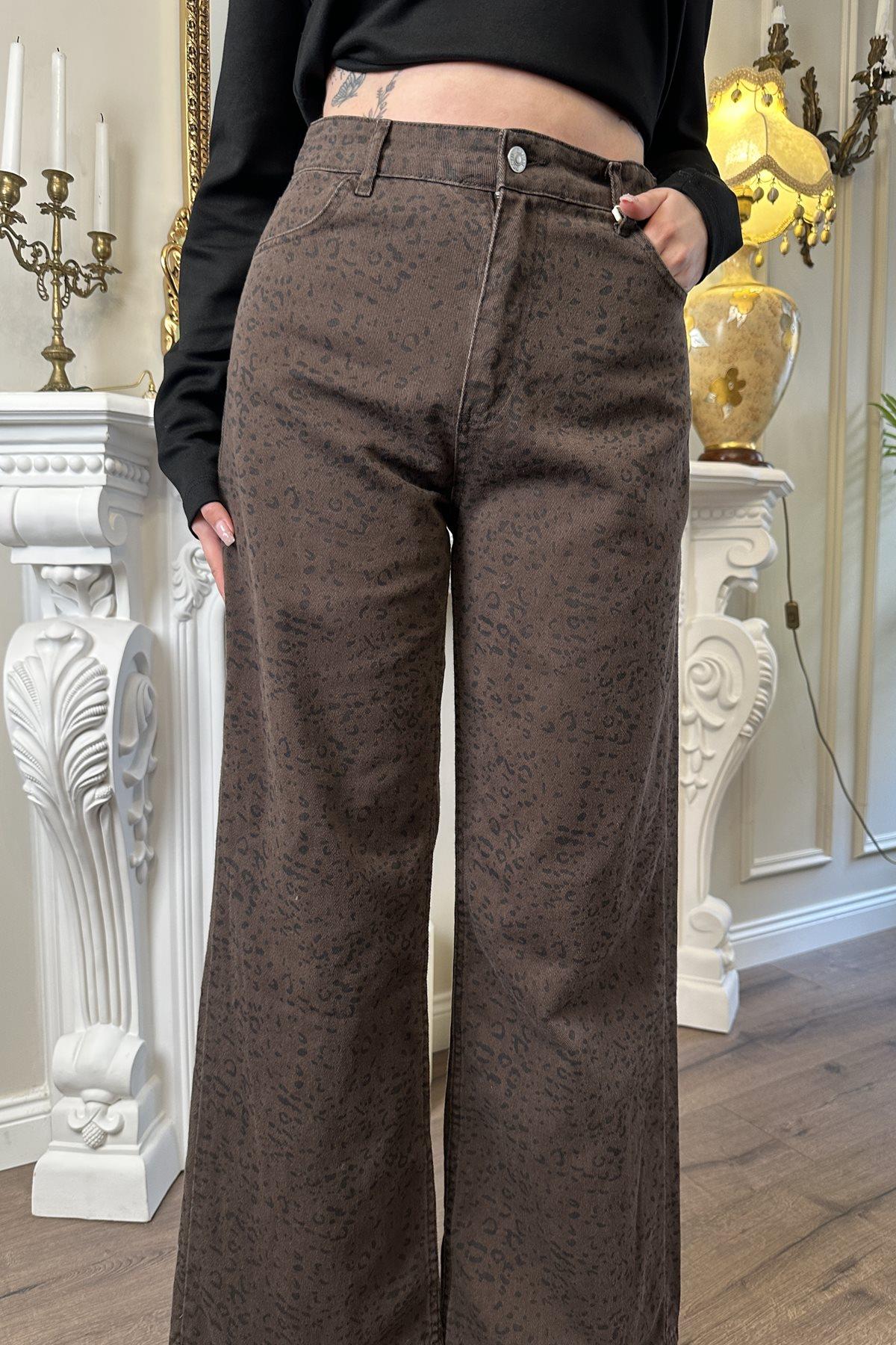 GABARDİN LEOPAR PANTOLON