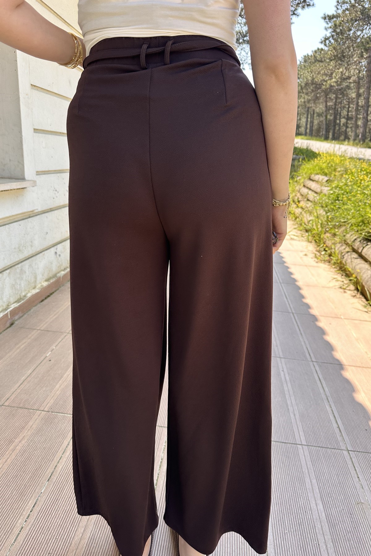 KEMER DETAY ÖRME PANTOLON