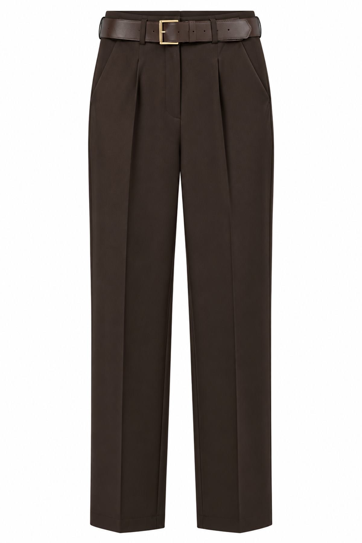 KEMERİ TEK PİLE DUBLE PAÇA PANTOLON