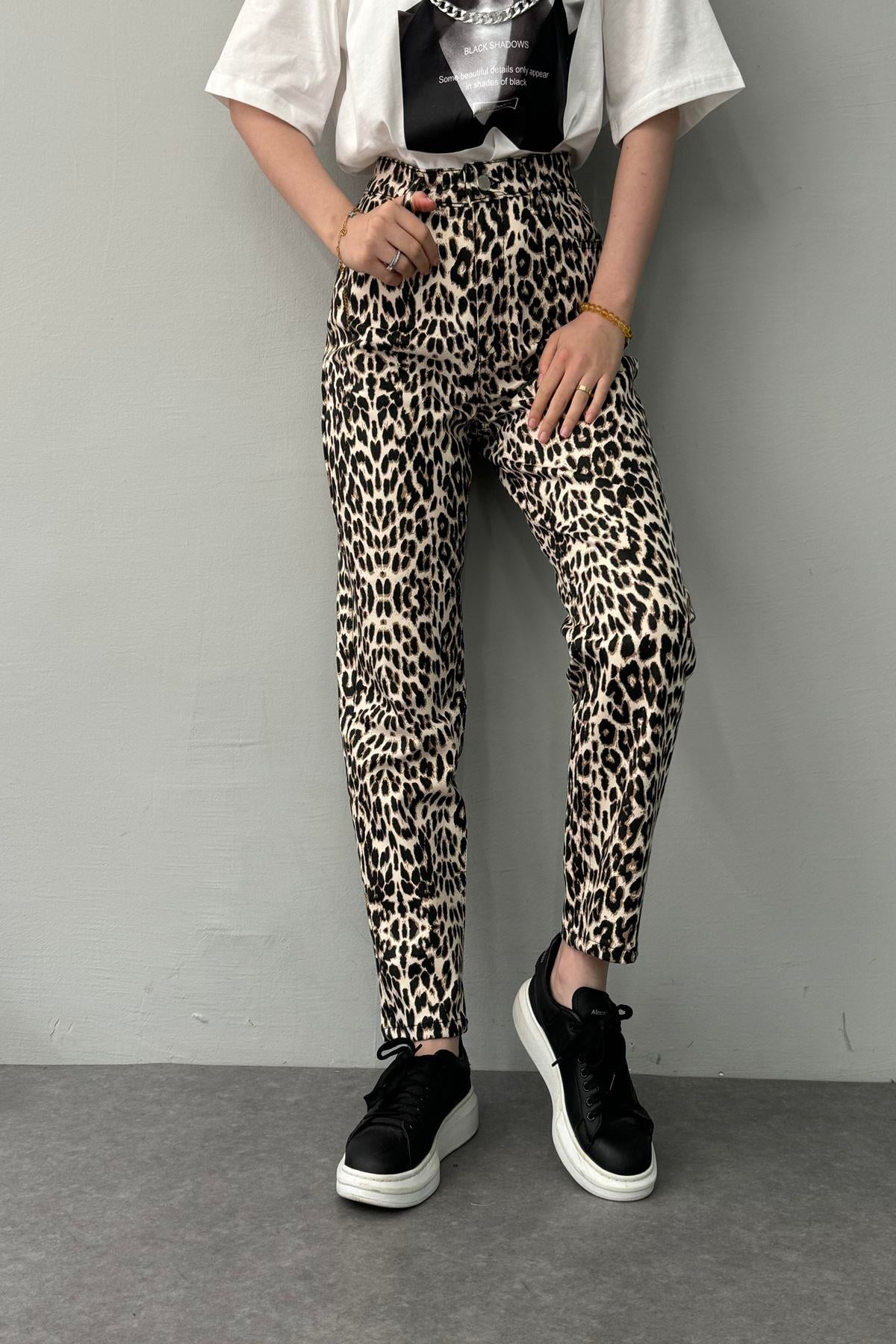 LEOPAR DESEN PANTOLON