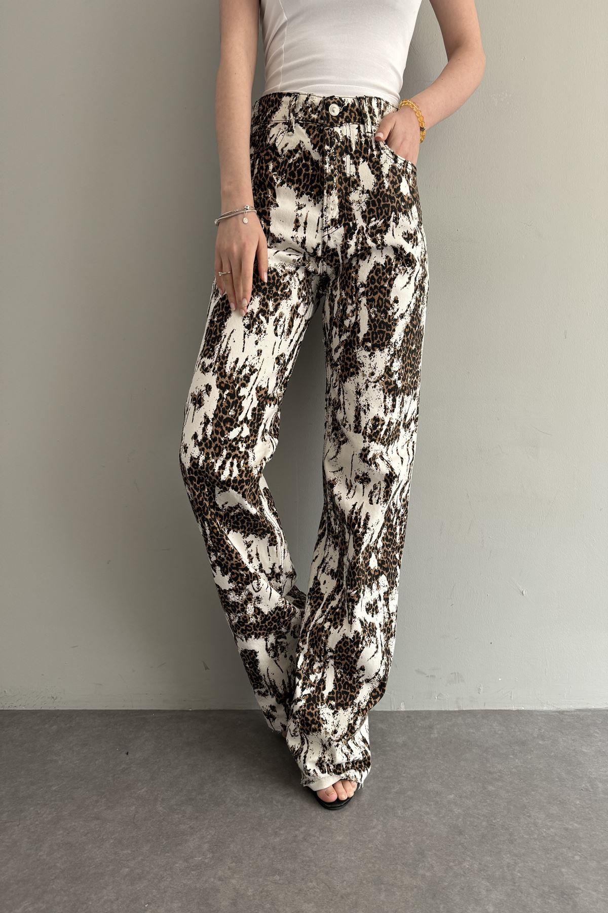 LEOPAR DESEN PANTOLON