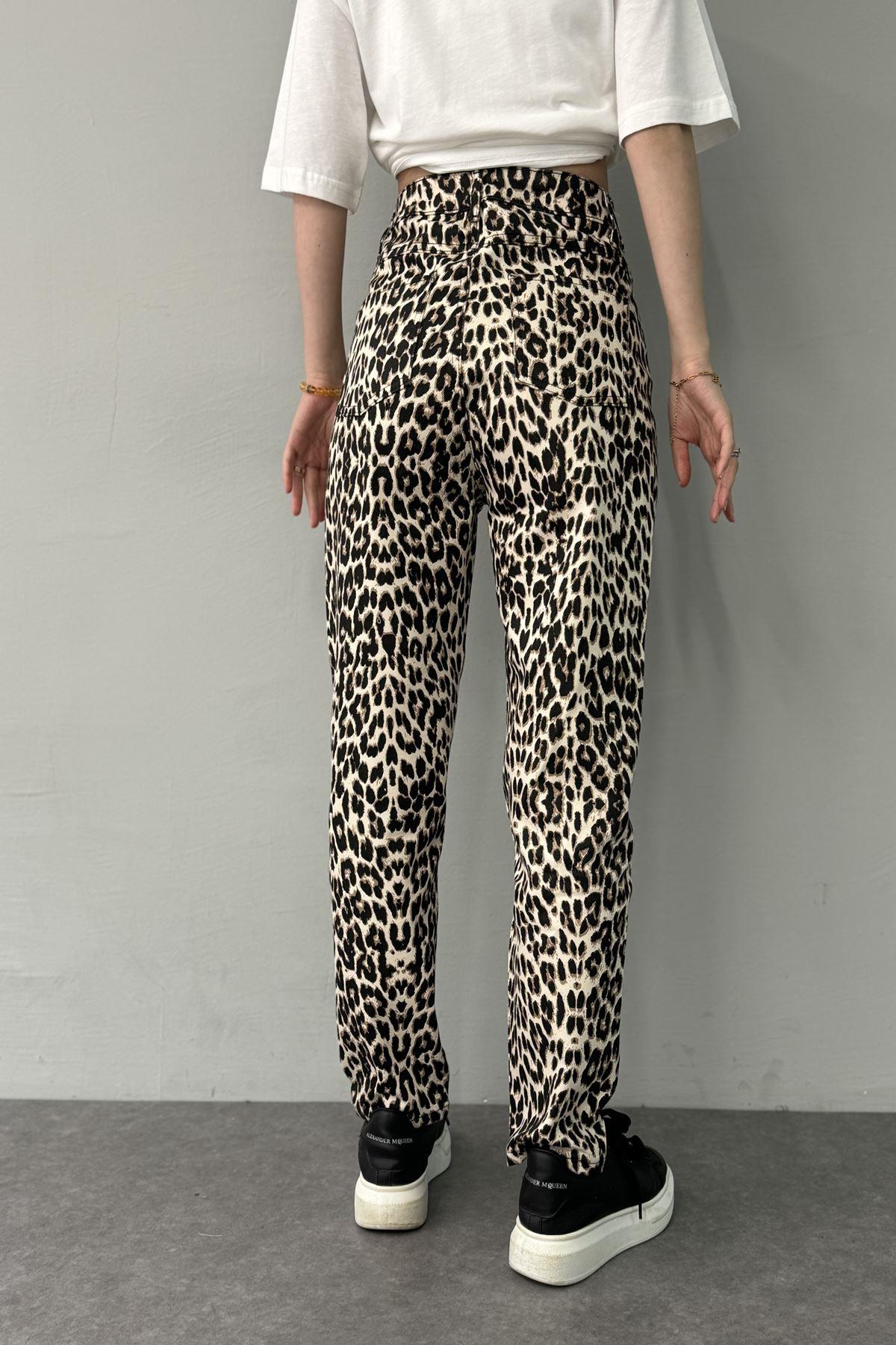 LEOPAR DESEN PANTOLON