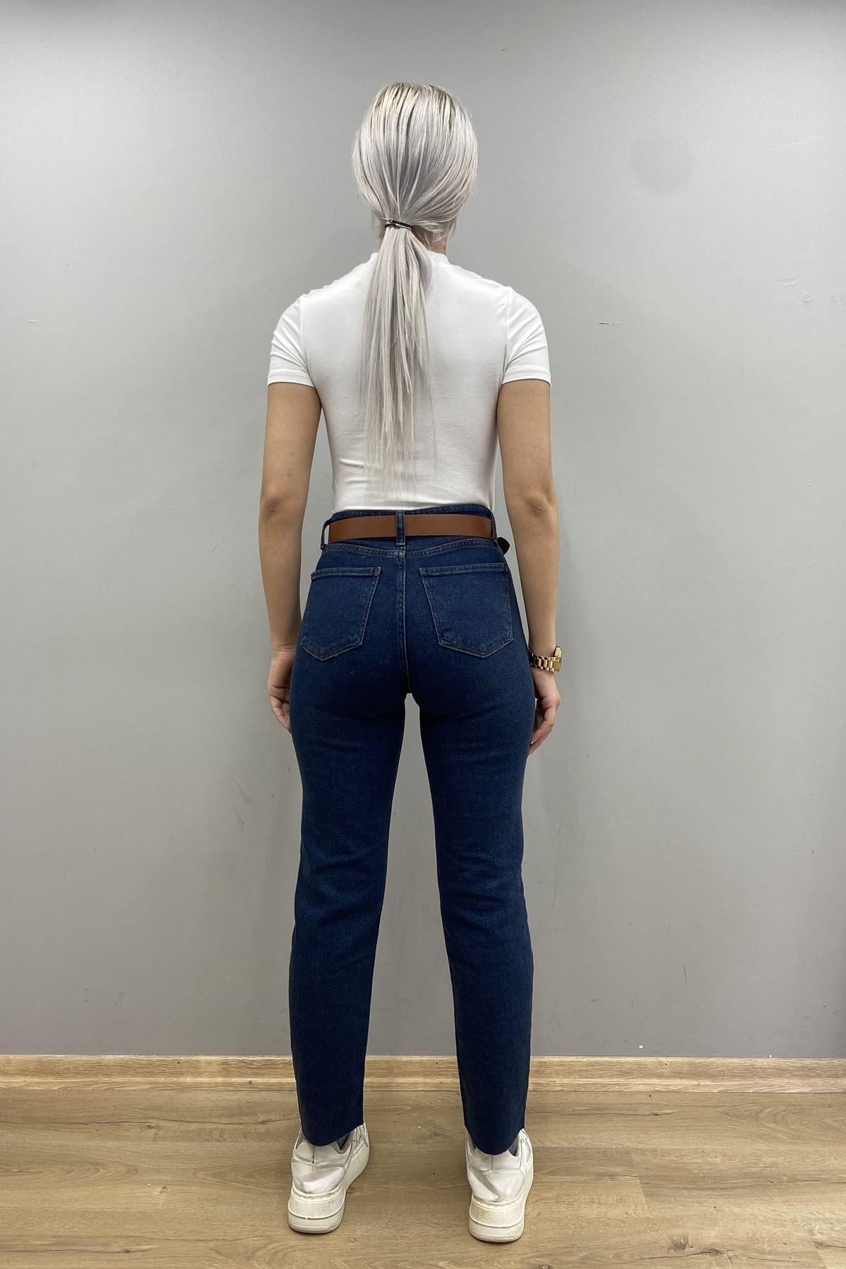 LİKRALI KEMERLI KOT PANTOLON