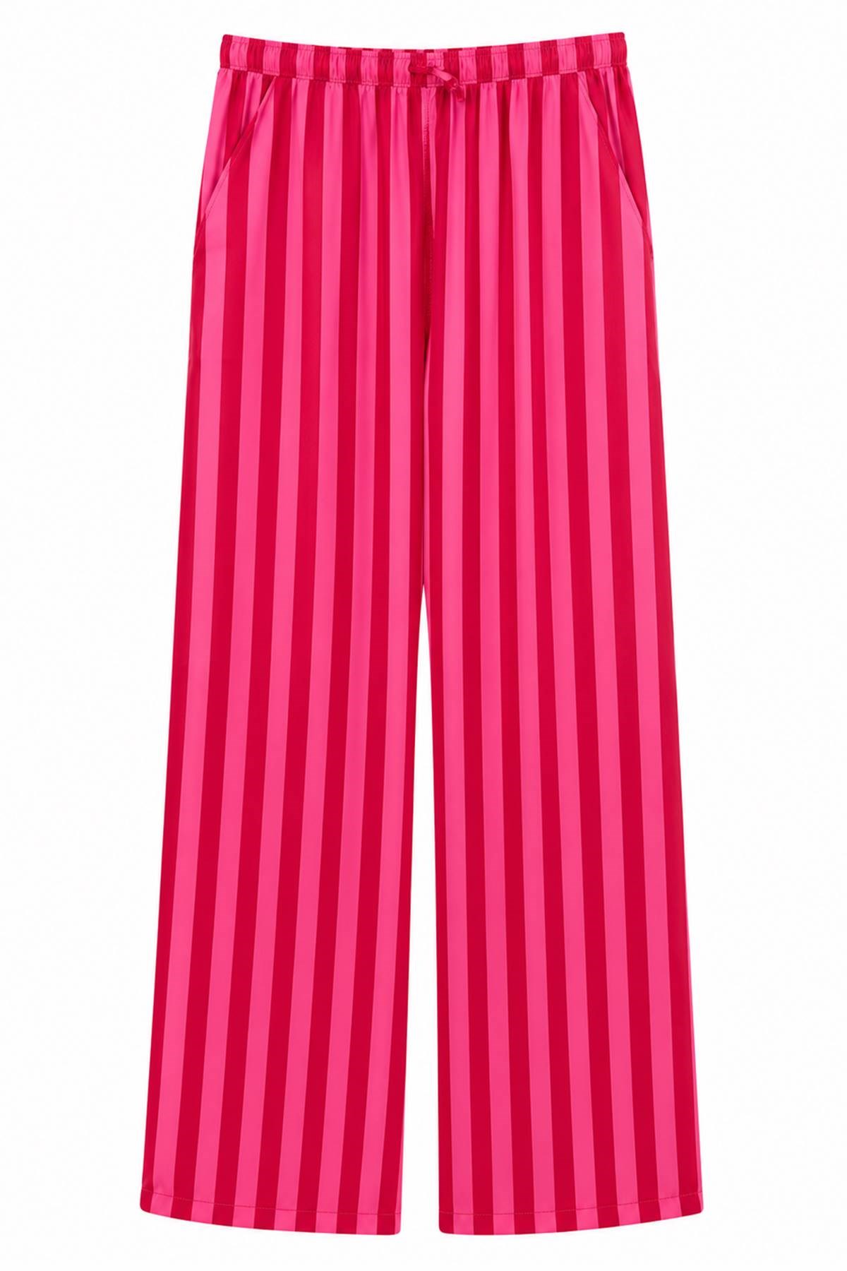 ÇİZGİ DETAY PEPLUM BLUZ PANTOLON TAKIM