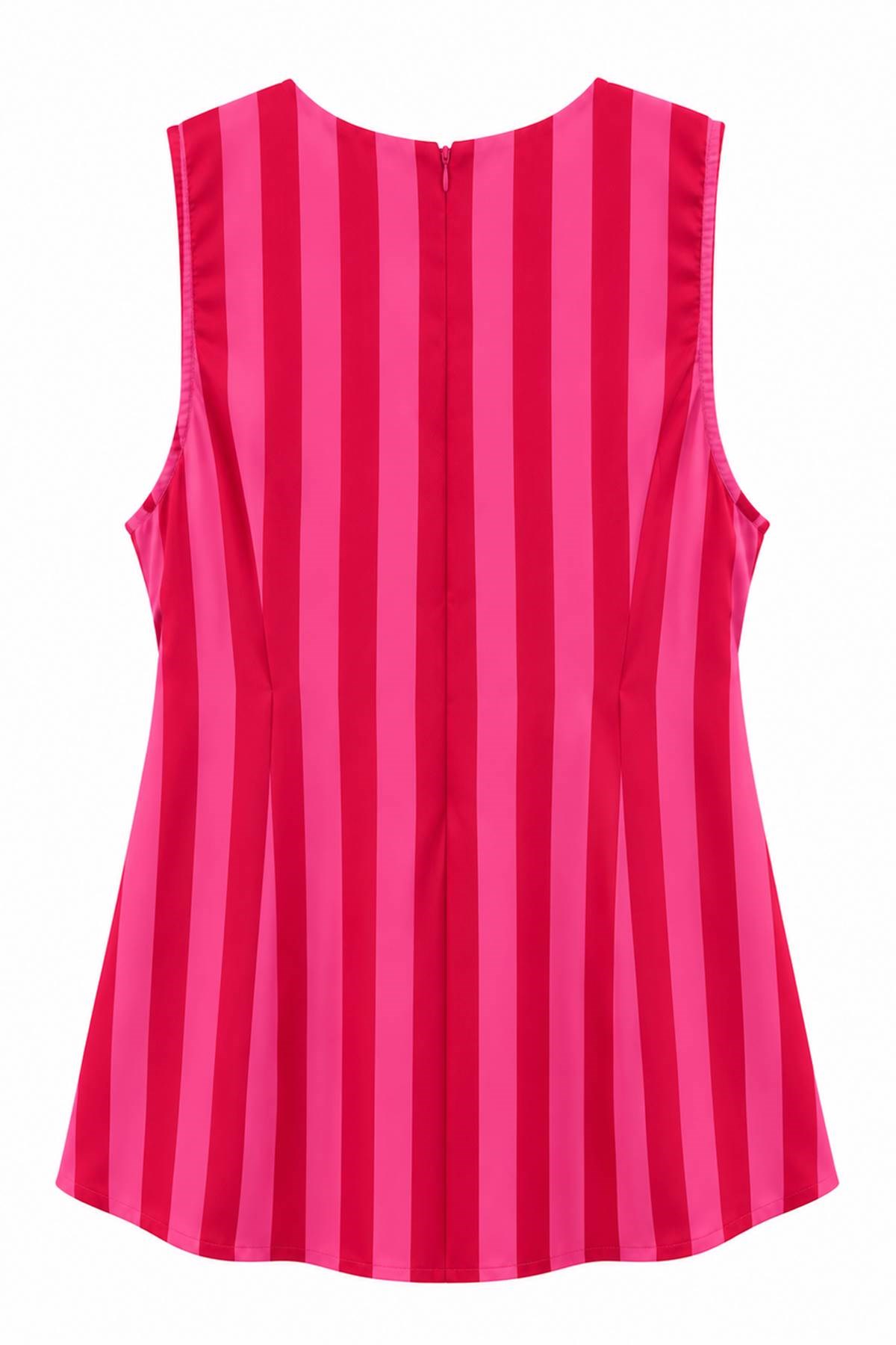 ÇİZGİ DETAY PEPLUM BLUZ PANTOLON TAKIM