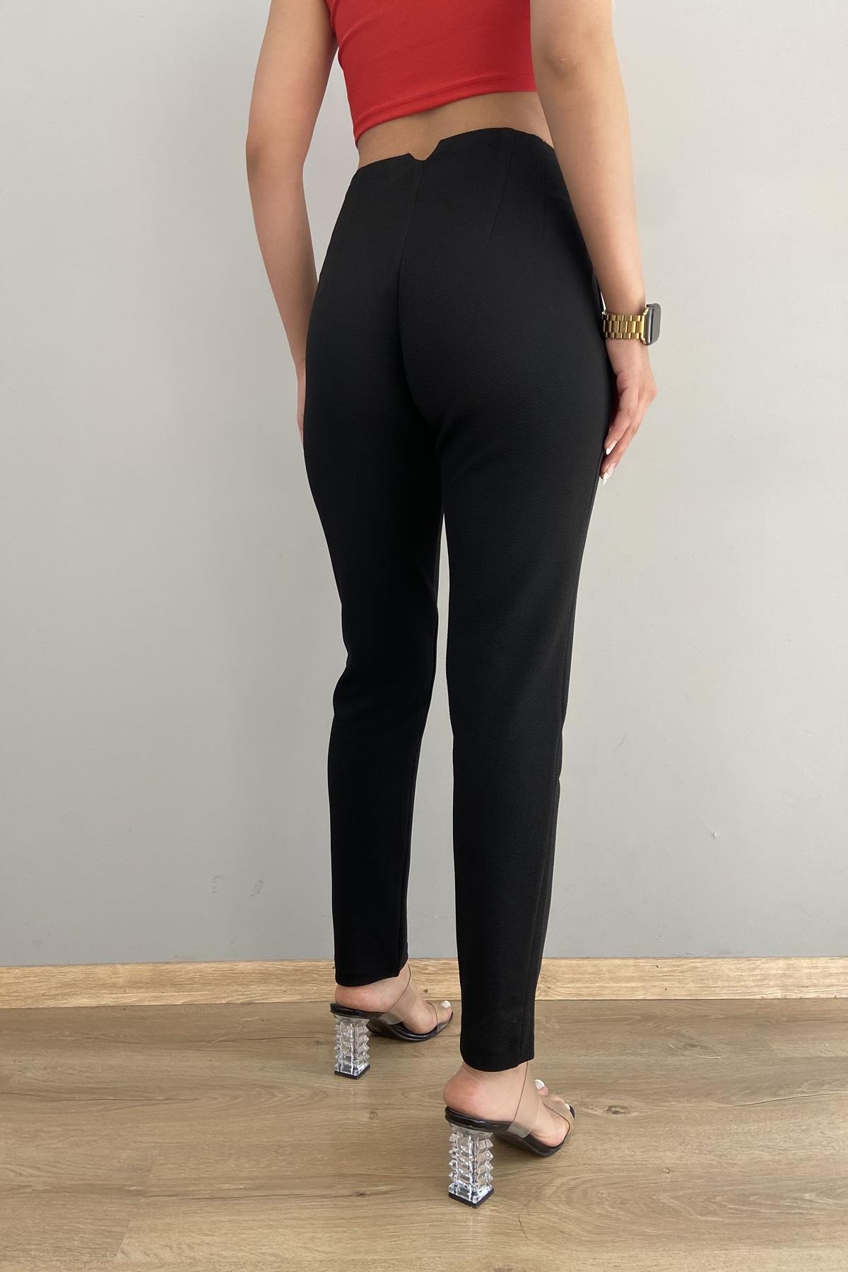 NERVÜRLÜ CREP FUL LİKRA PANTOLON