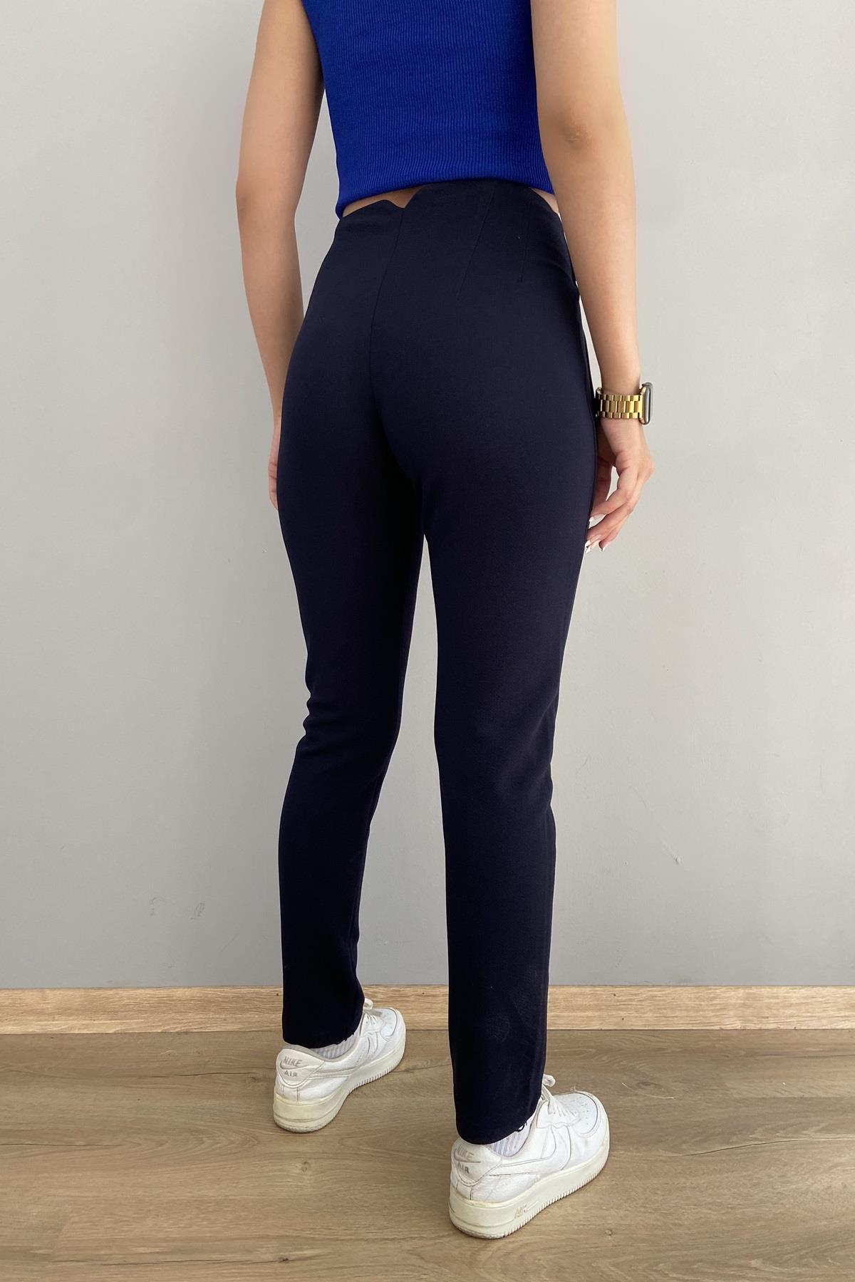 NERVÜRLÜ CREP FUL LİKRA PANTOLON