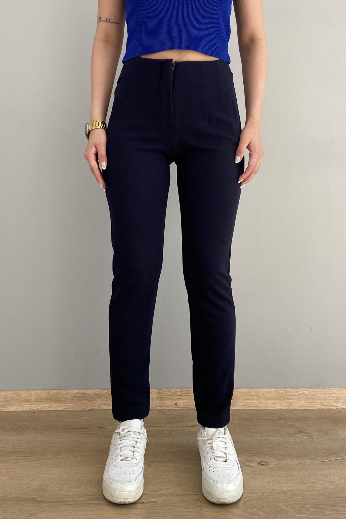 NERVÜRLÜ CREP FUL LİKRA PANTOLON