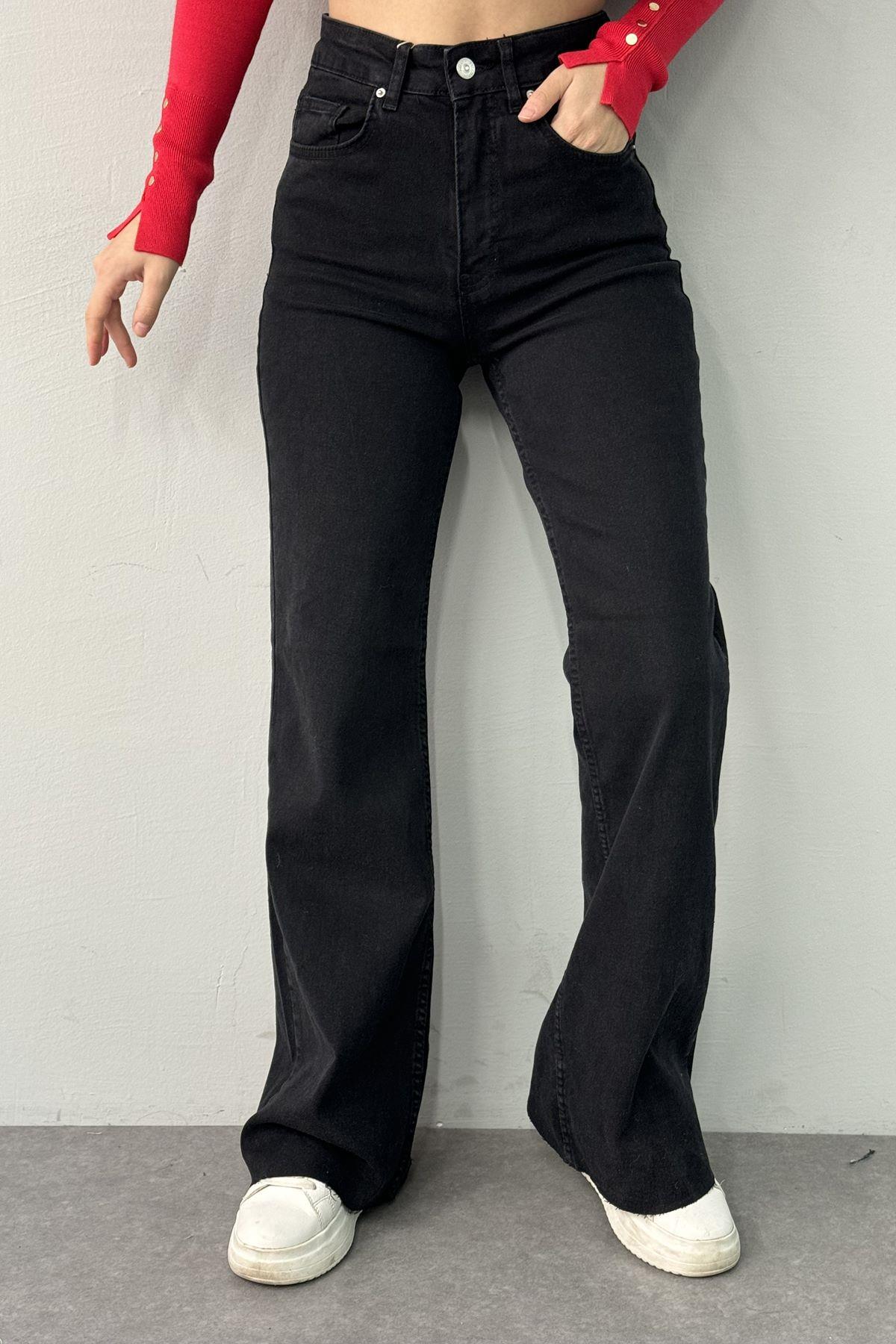 PAÇA UCU DİKİŞSİZ KOT PANTOLON