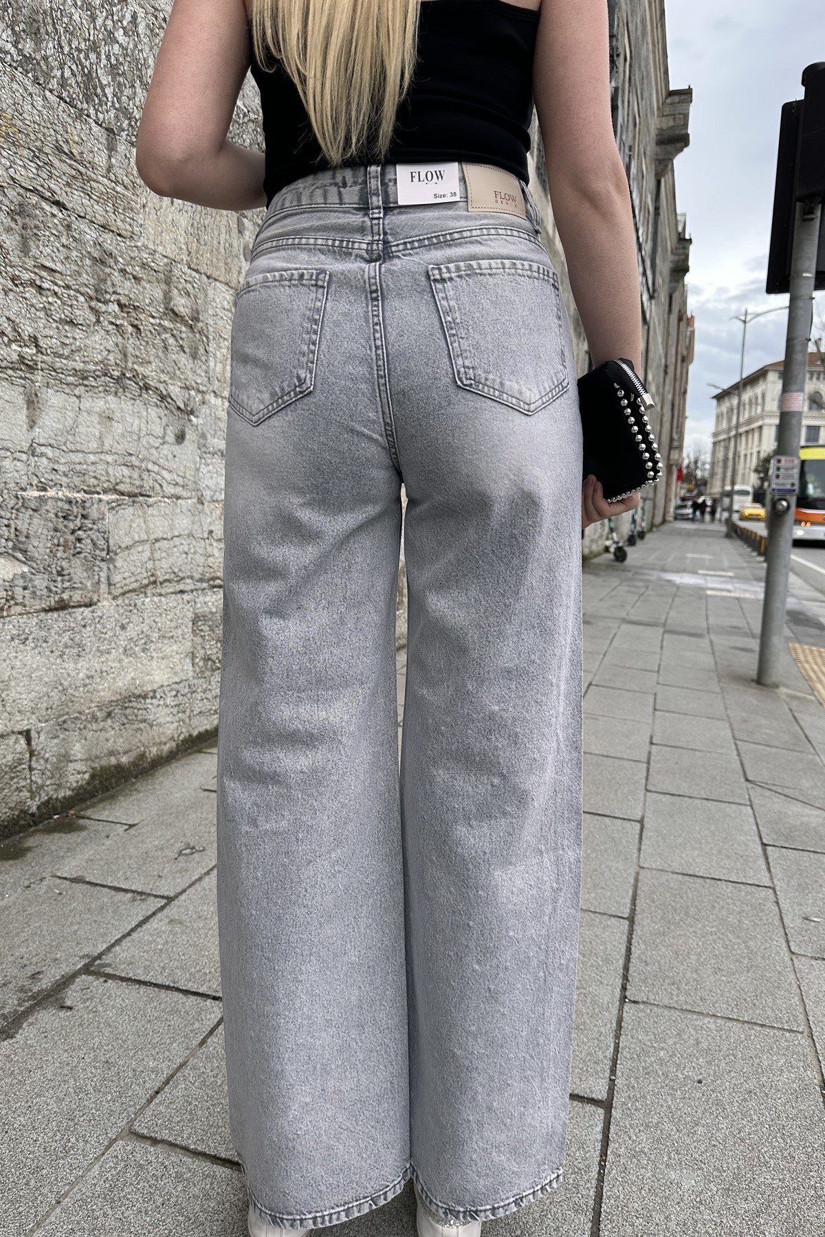 TAŞ DETAY KOT PANTOLON