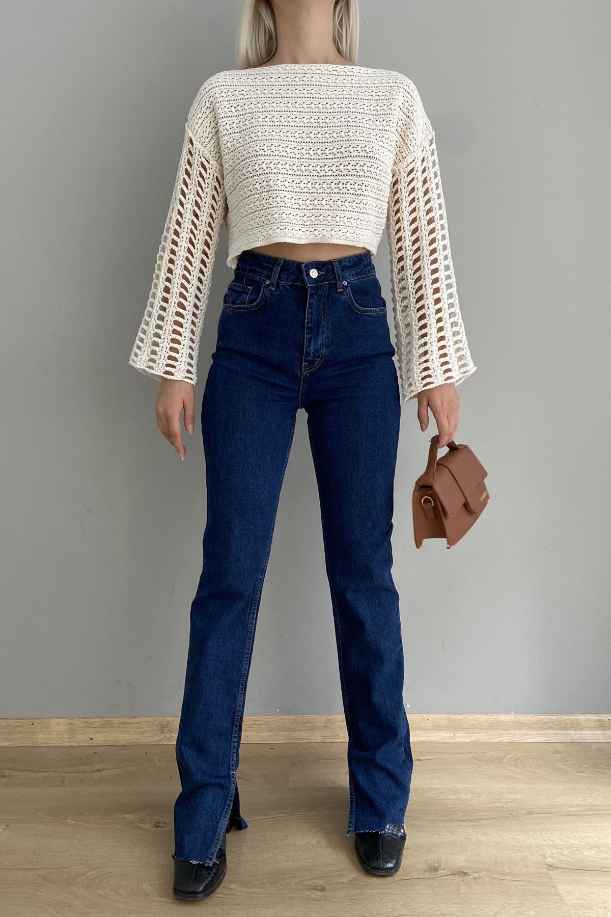 YANI KESİK STRIGHT PANTOLON