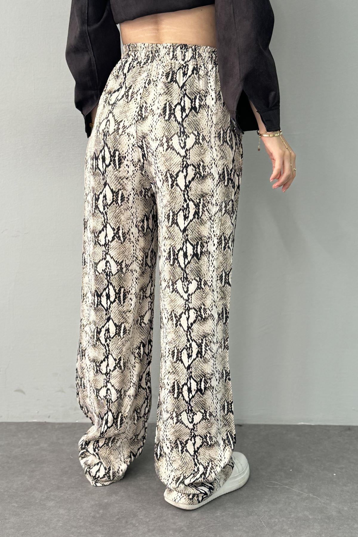 YILAN DESEN SATEN PANTOLON