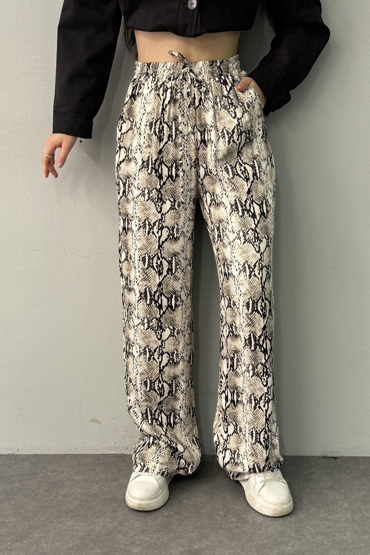 YILAN DESEN SATEN PANTOLON