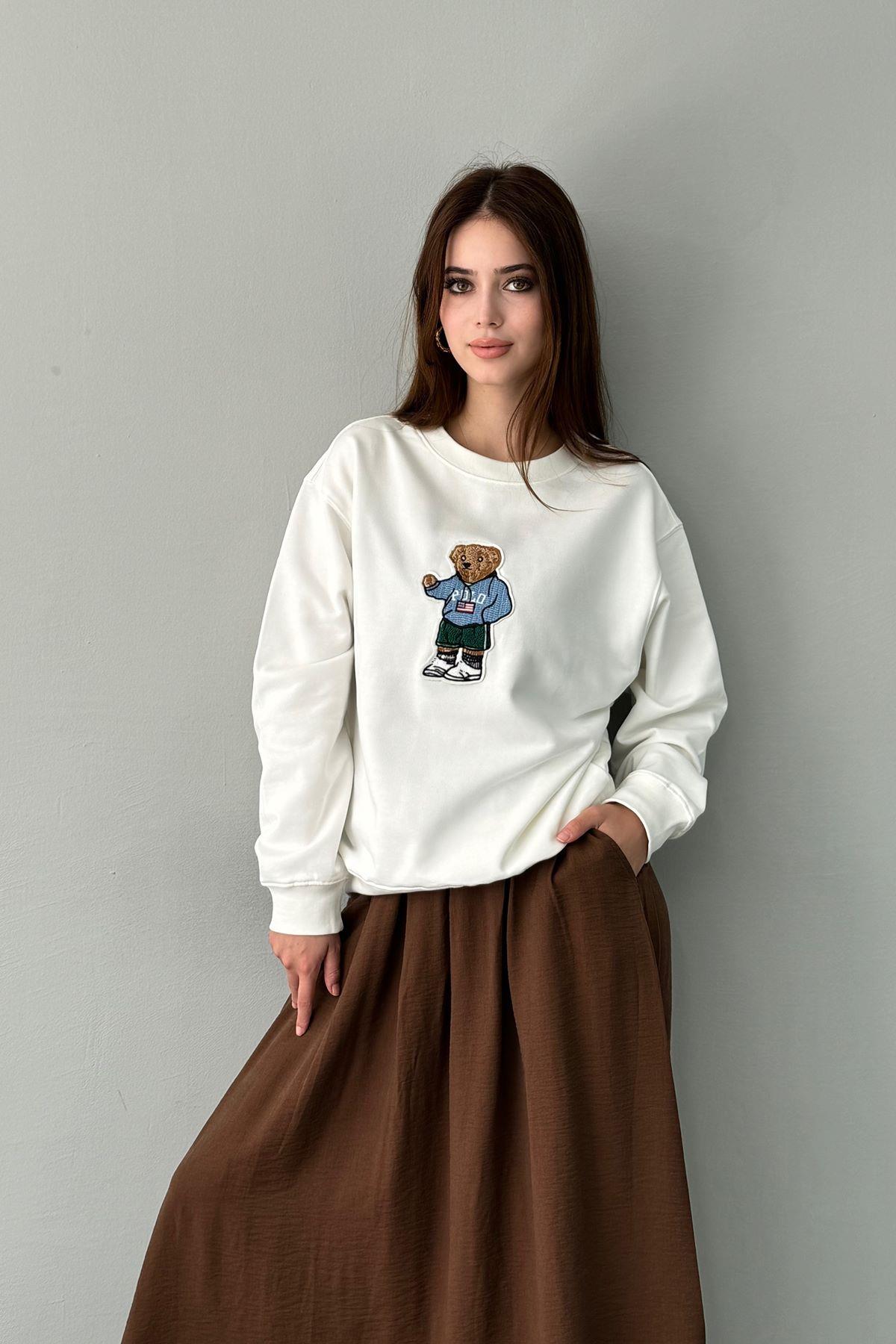 AYICIK NAKIŞLI SWEATSHIRT