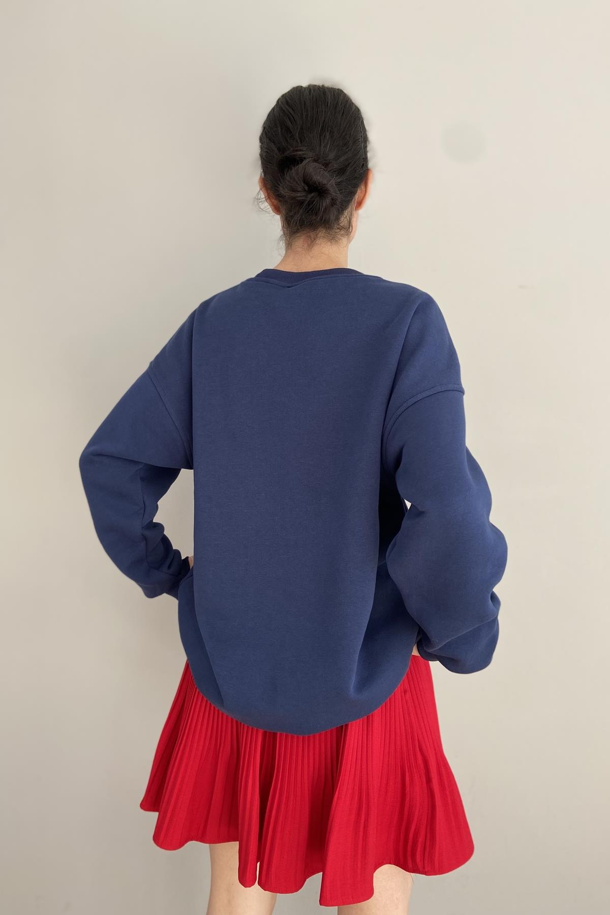 BASKI DETAY SWEATSHIRT