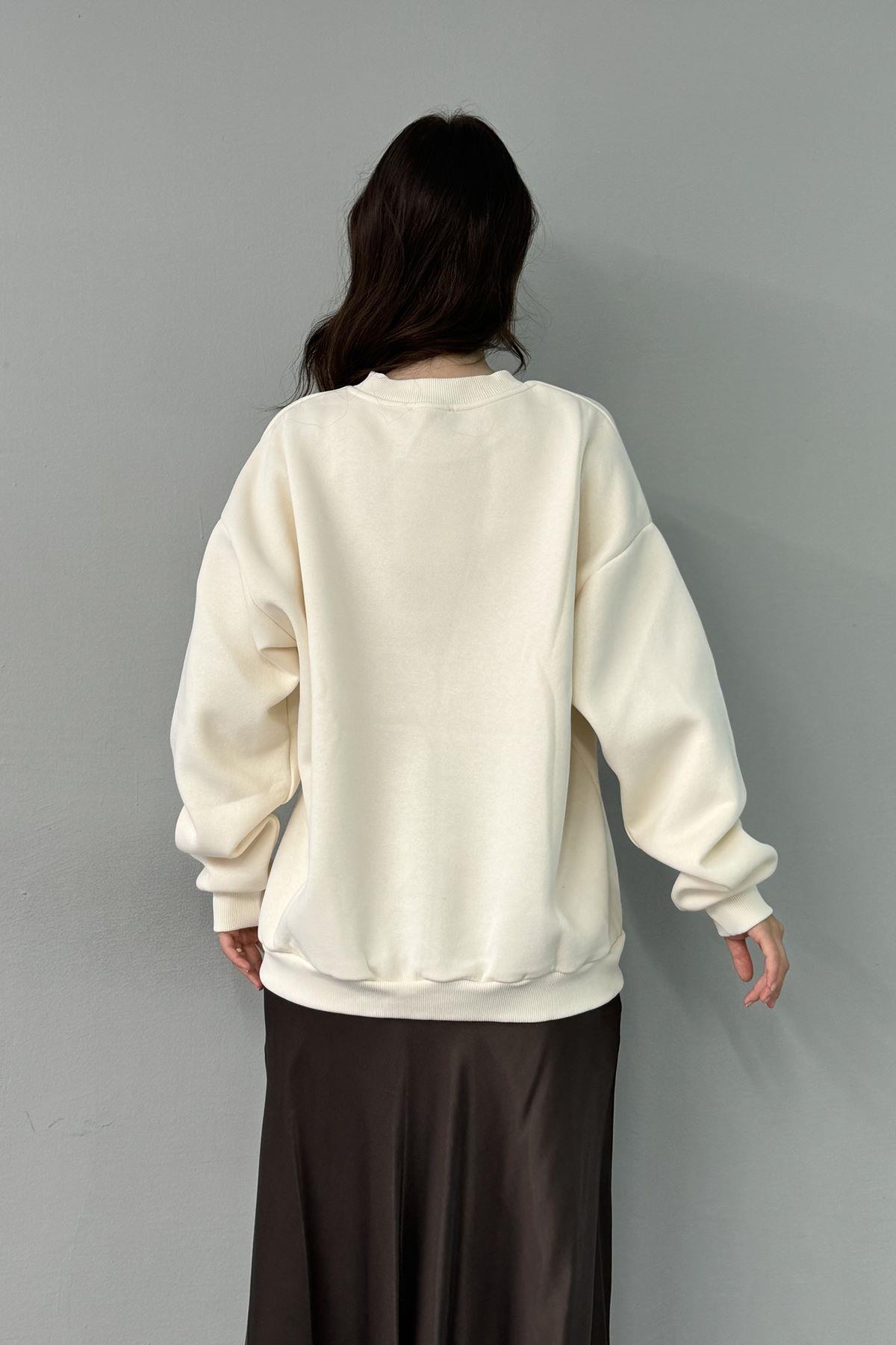 BASKI DETAYLI SWEATSHIRT