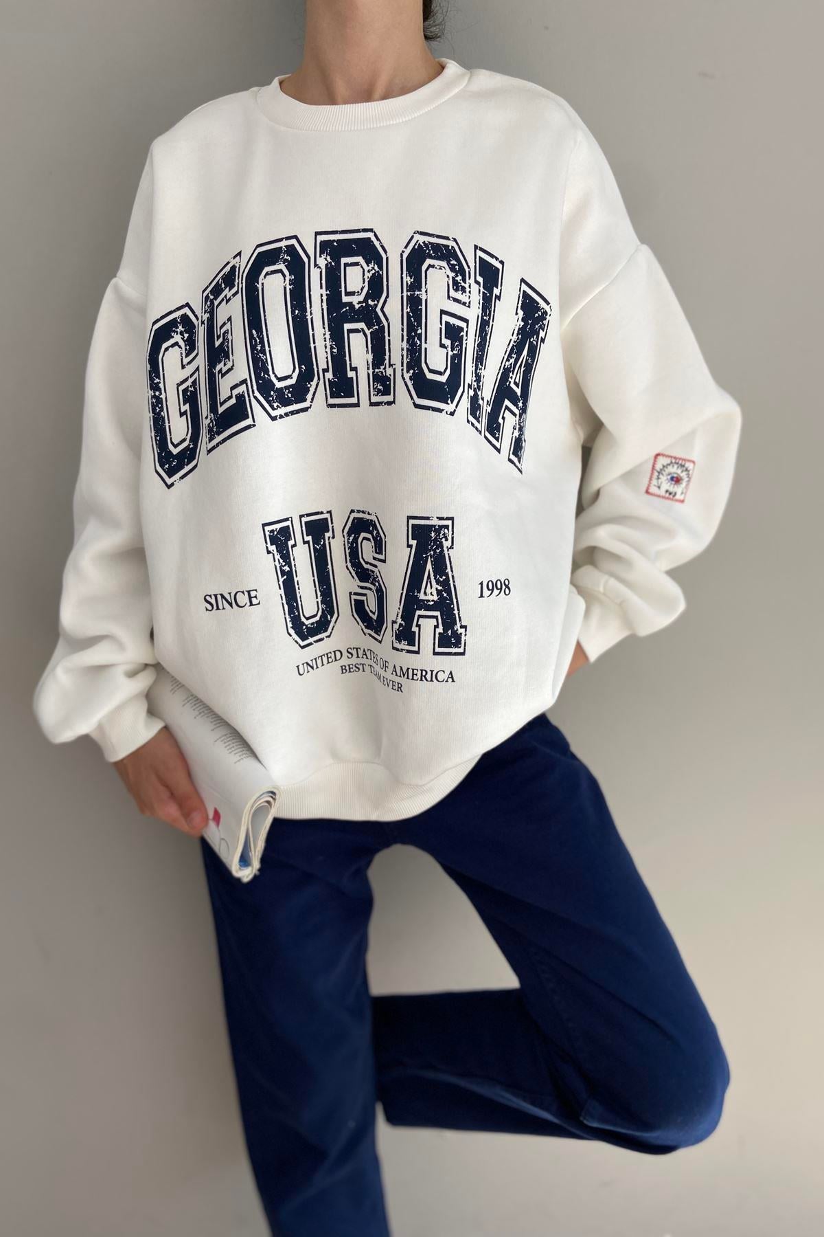 BASKI DETAYLI SWEATSHIRT