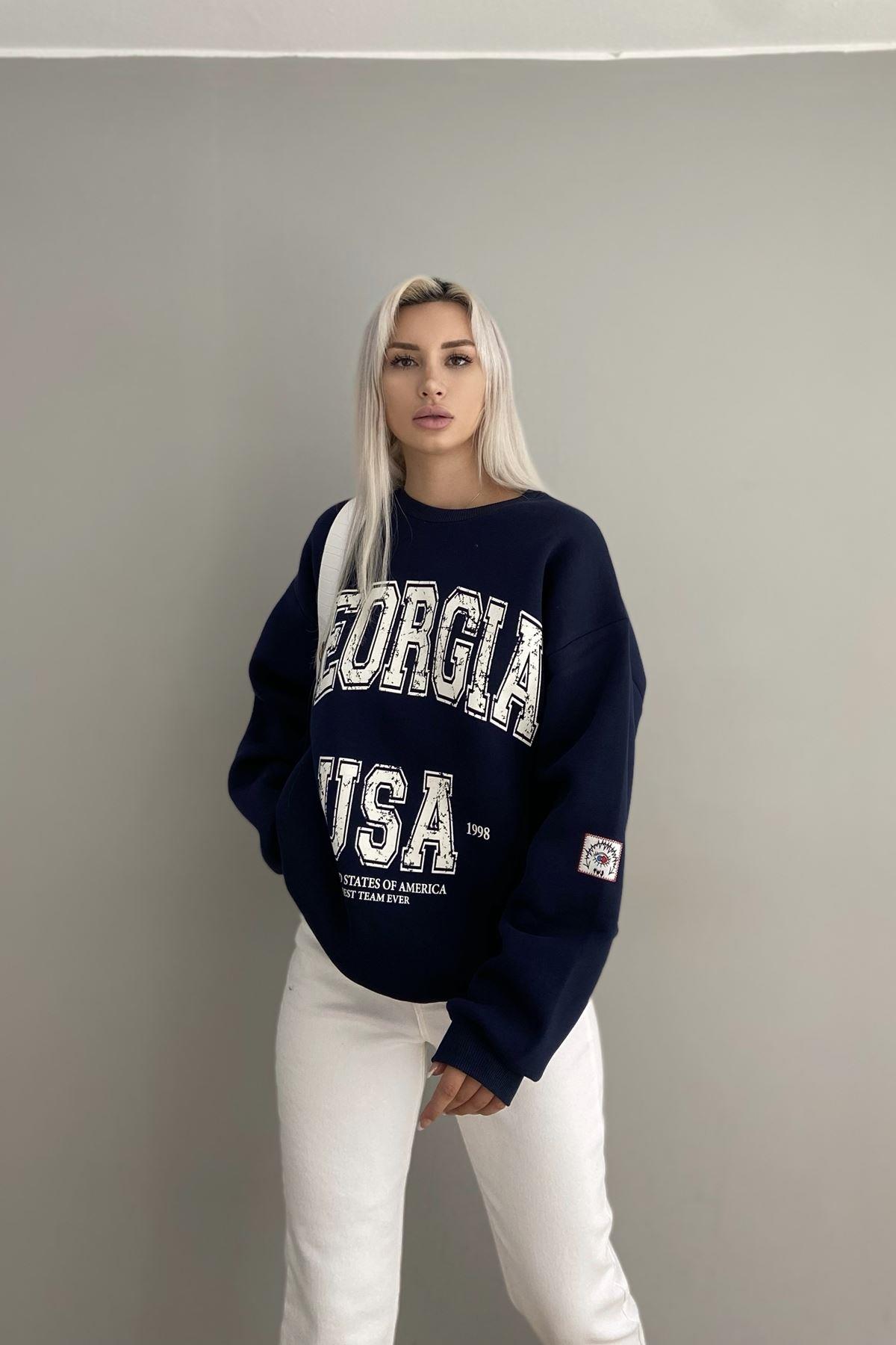 BASKI DETAYLI SWEATSHIRT