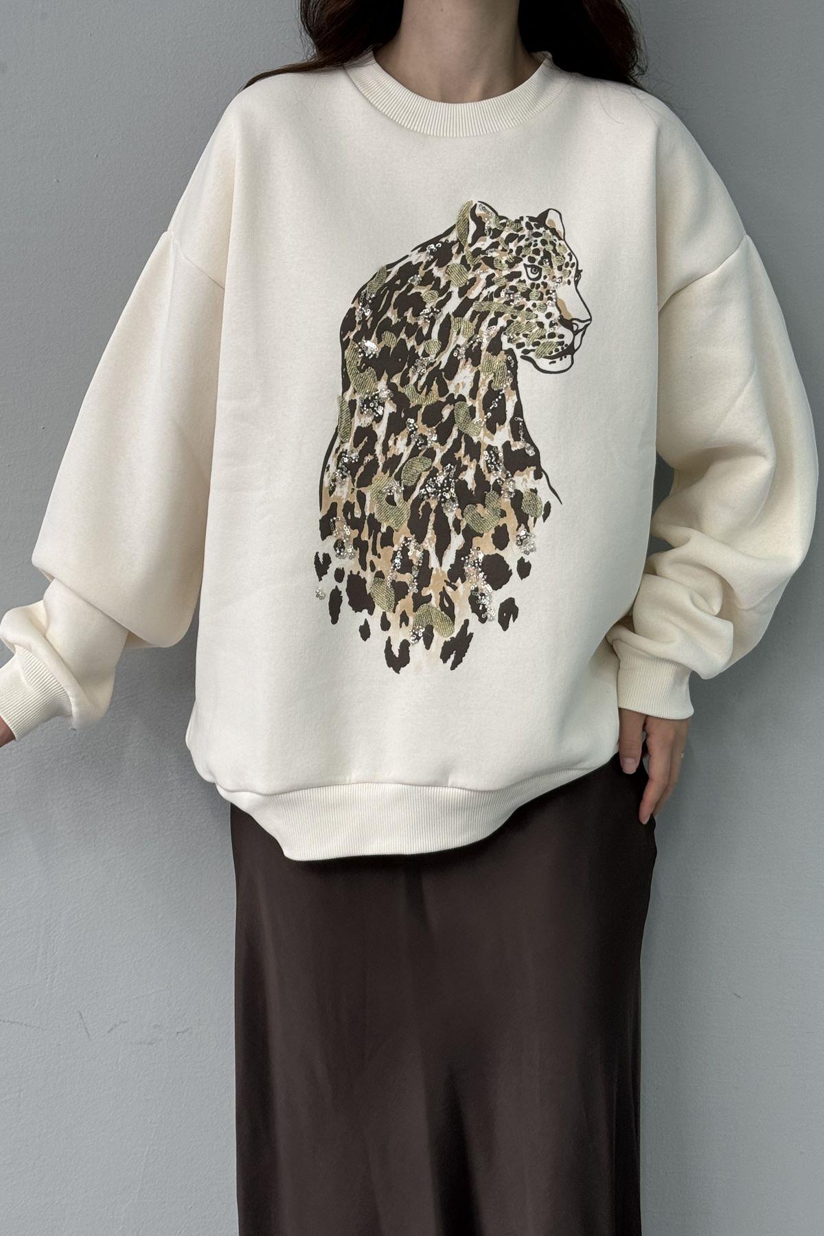 BASKI DETAYLI SWEATSHIRT