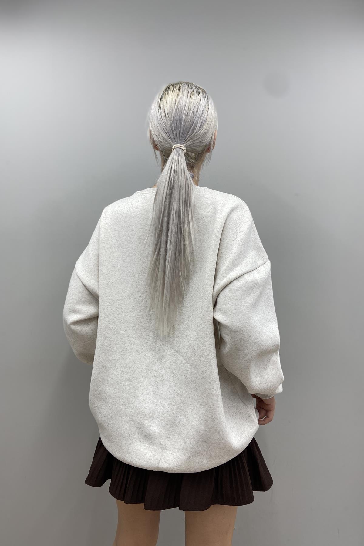 BASKI DETAYLI SWEATSHIRT