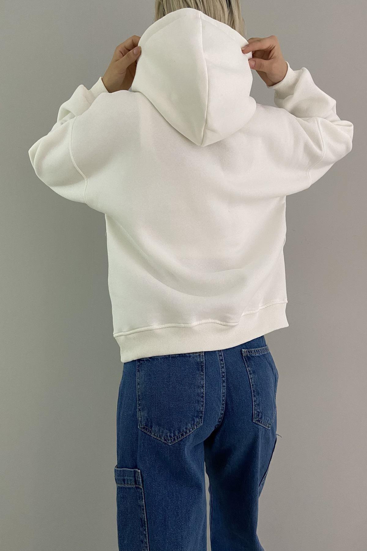 BEVERLY HILS NAKIŞLI KAPŞONLU SWEAT