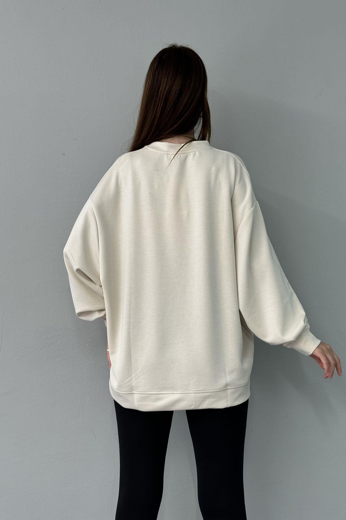 BİSİKLET YAKA MODAL SWEATSHIRT
