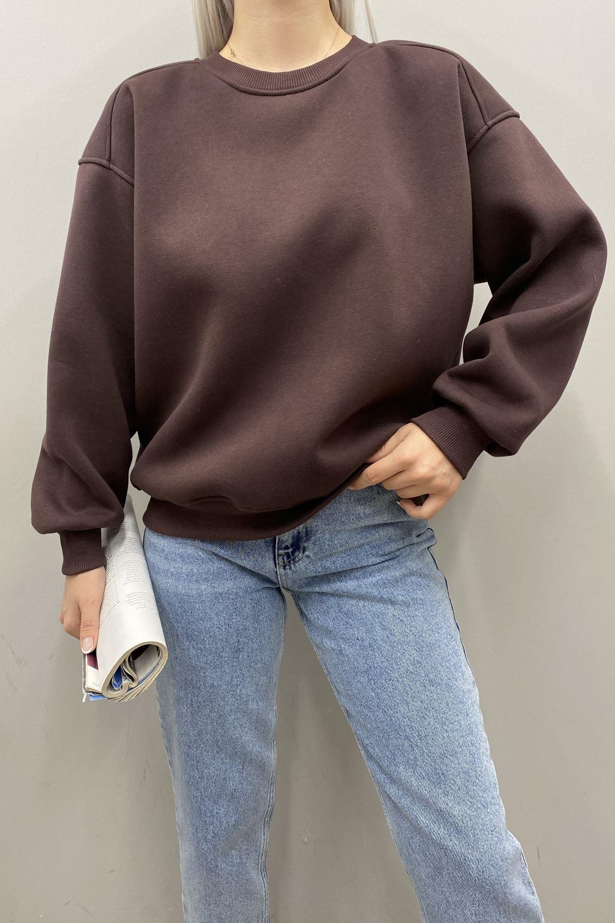 BİSİKLET YAKA OMUZ ROBALI SWEATSHIRT