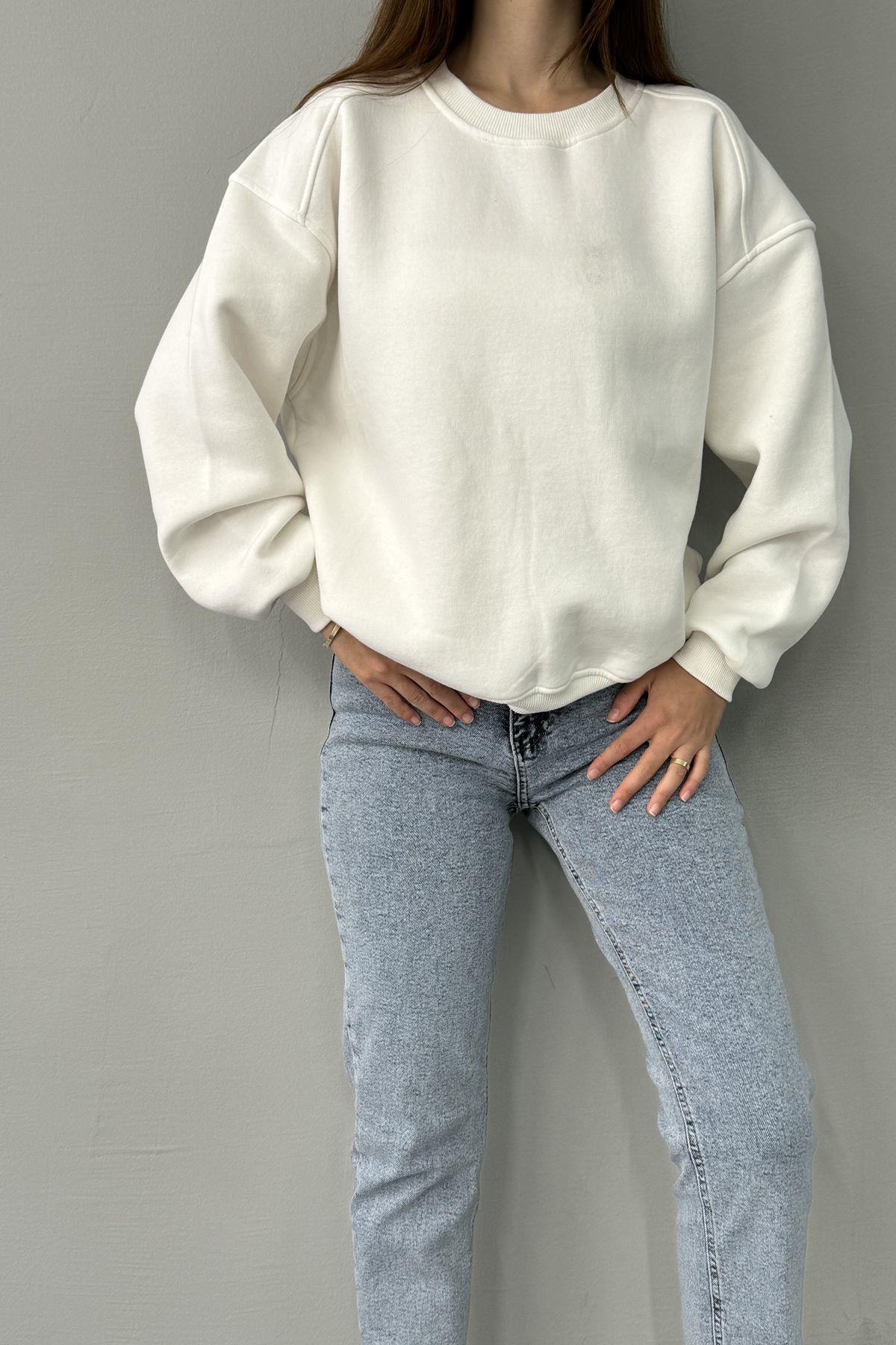 BİSİKLET YAKA OMUZ ROBALI SWEATSHIRT