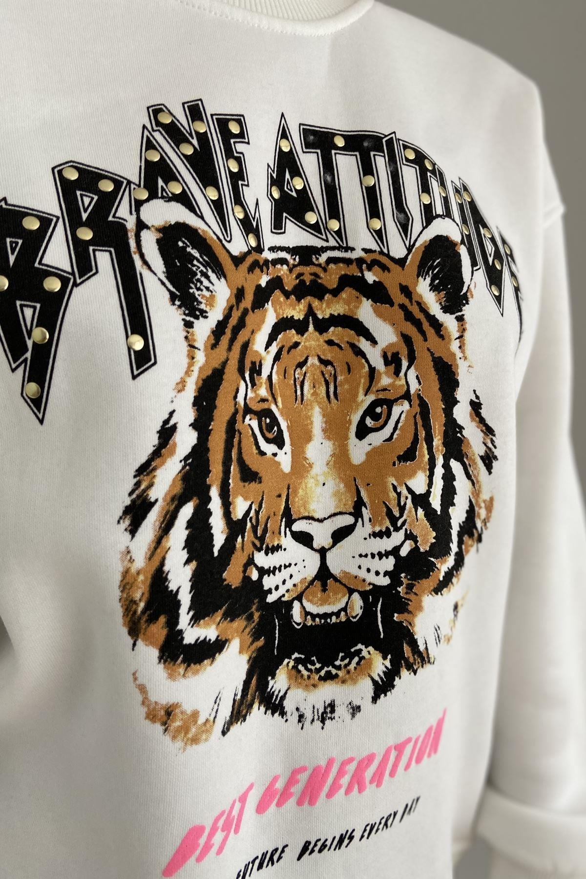 DROPLU KAPLAN BASKILI SWEATSHIRT