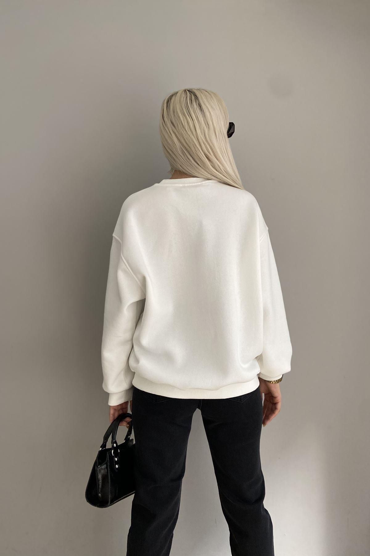 DROPLU KAPLAN BASKILI SWEATSHIRT