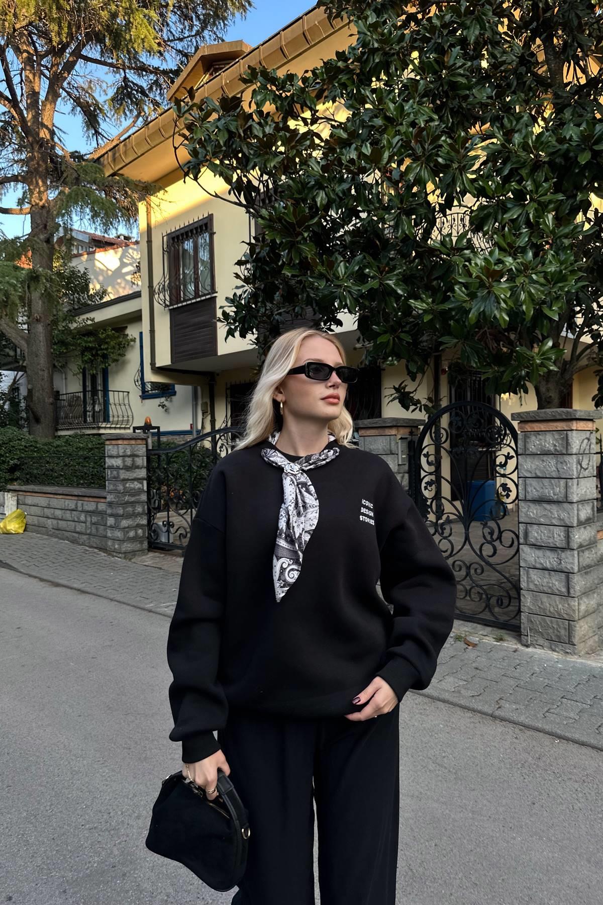 FULAR DETAYLI SWEATSHIRT
