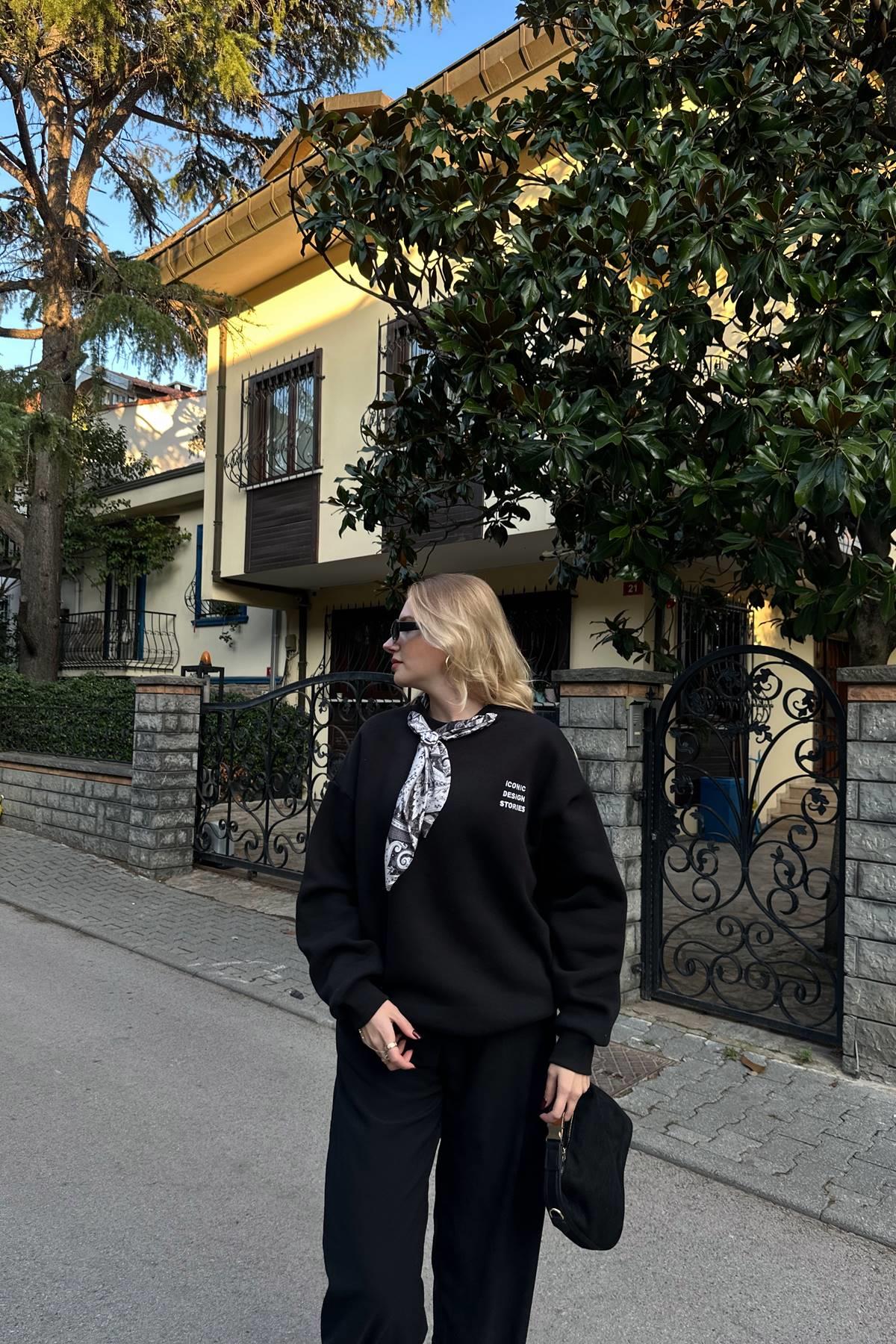 FULAR DETAYLI SWEATSHIRT