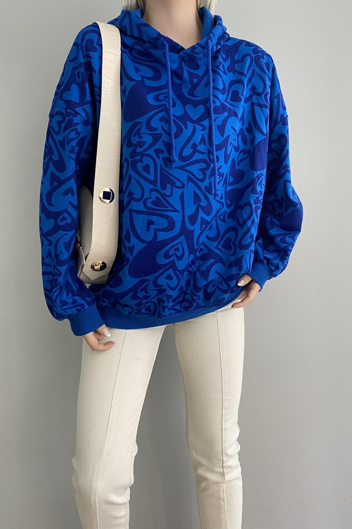 KAPŞONLU DESENLİ SWEAT