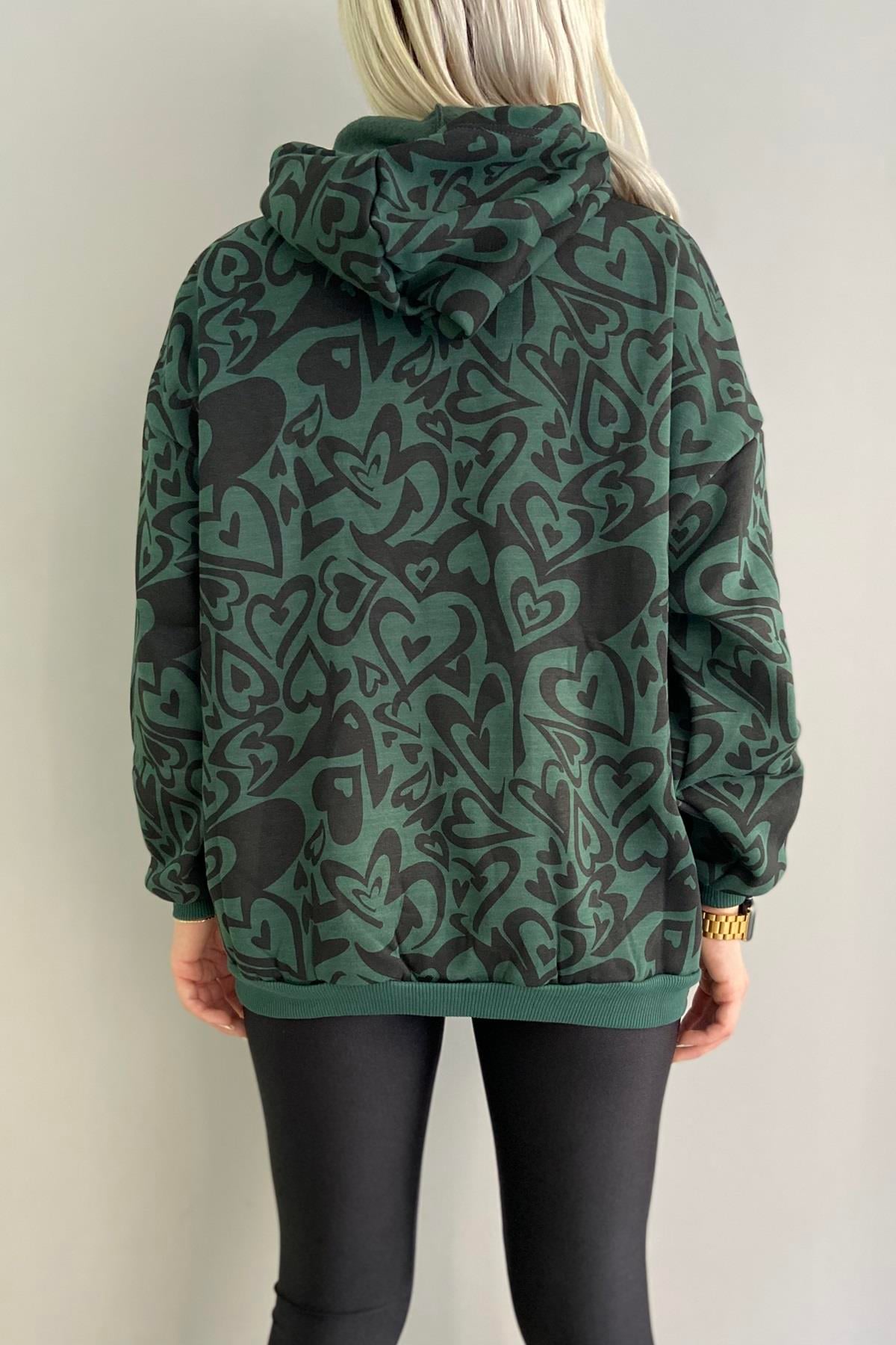 KAPŞONLU DESENLİ SWEAT