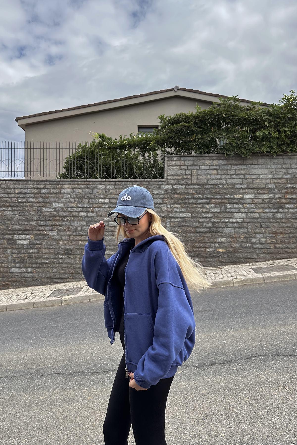KAPŞONLU FERMUAR DETAY SWEATSHIRT